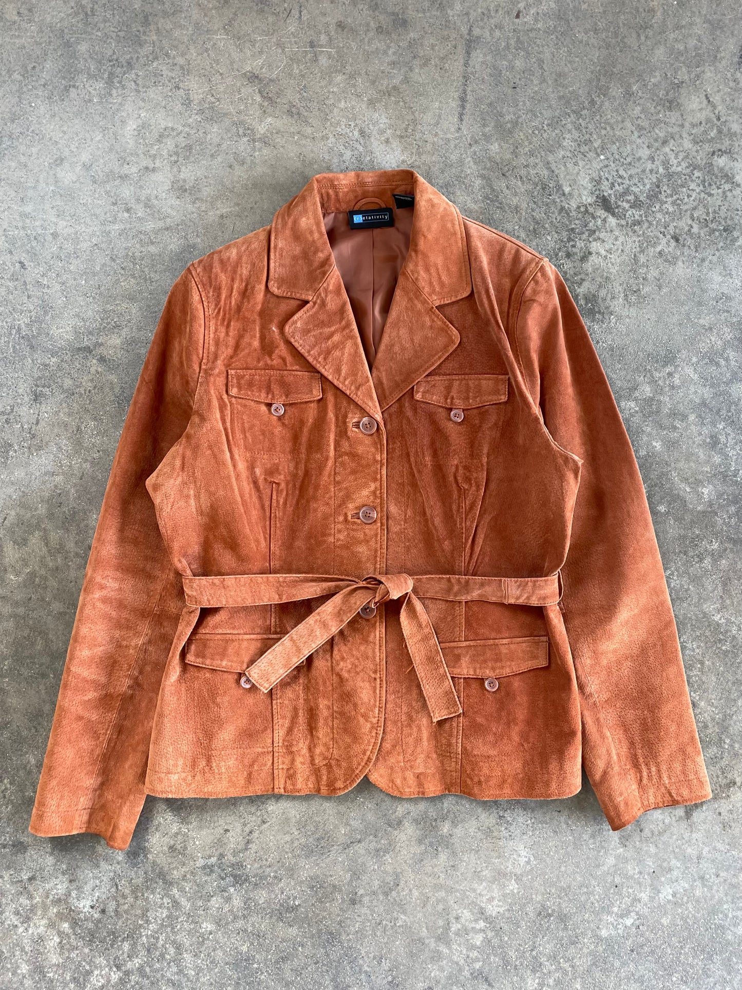 Rust Suede Tie Blazer - XL