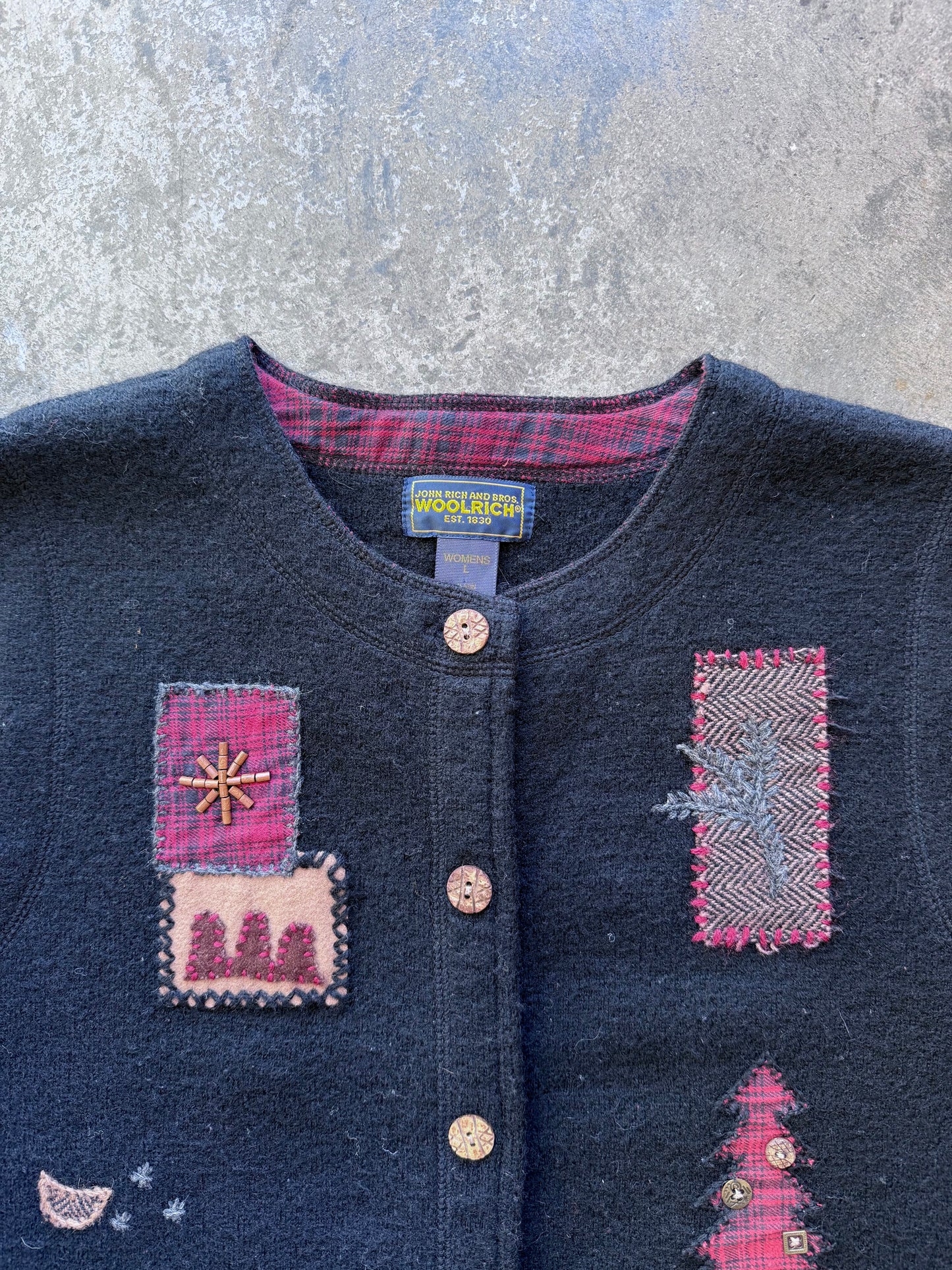 Christmas Patchwork Wool Vest - L