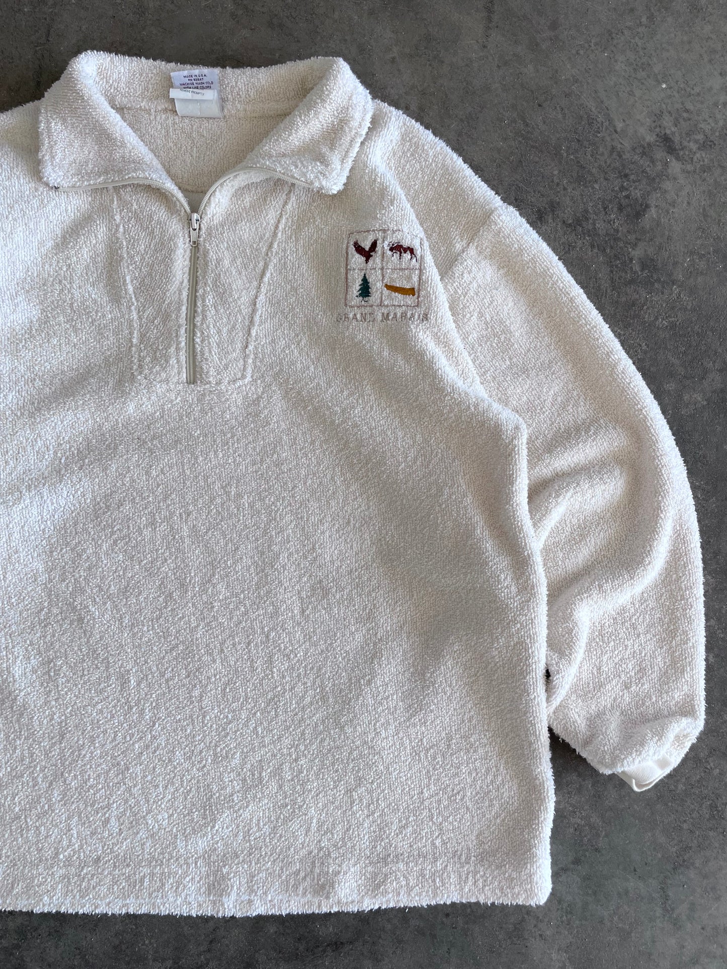 Terry Cloth Quarter Zip - L