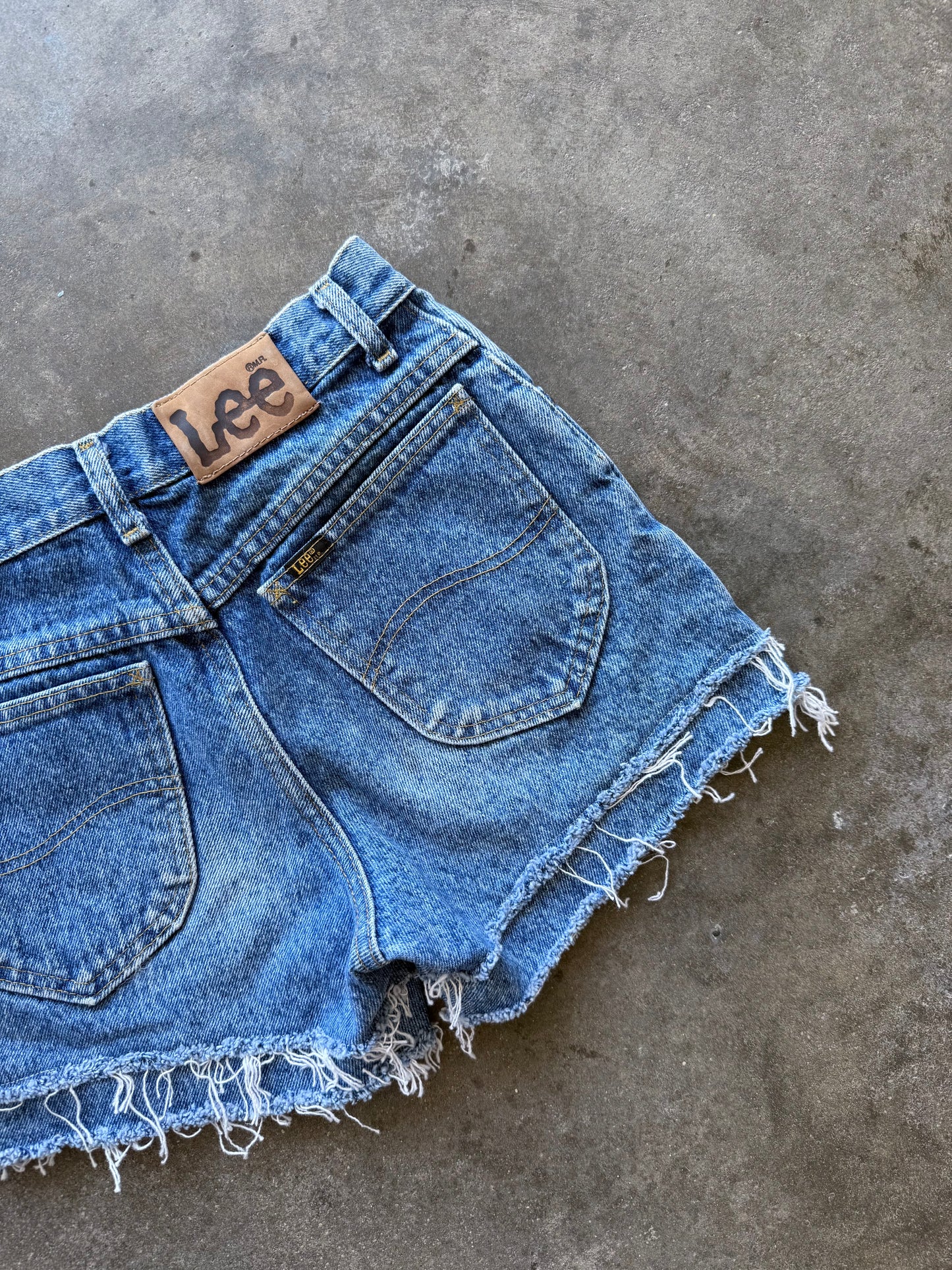 Double Fray Denim Shorts - 26x3.5