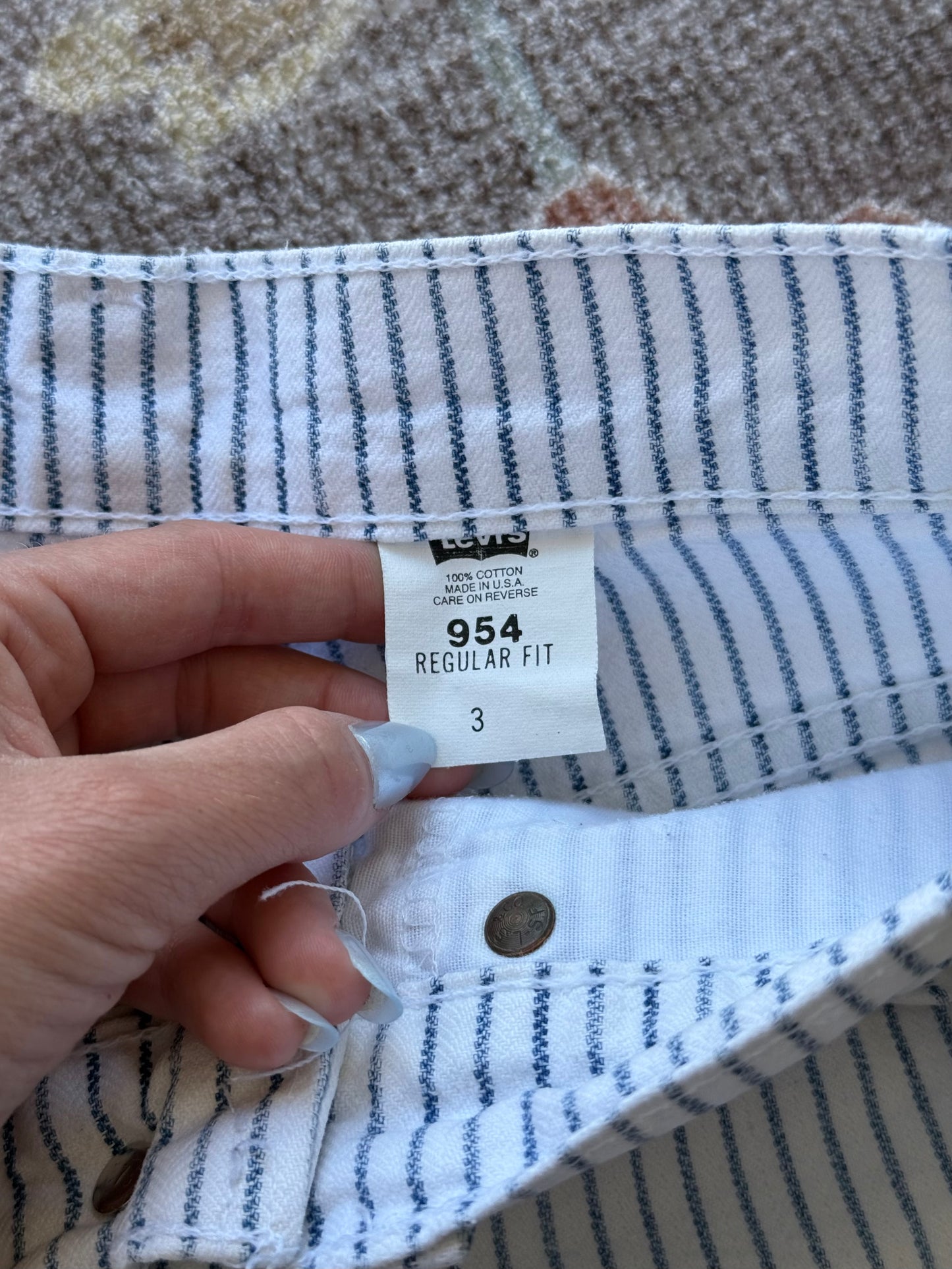 Pinstripe Levi’s Denim Shorts - 26” x 3”
