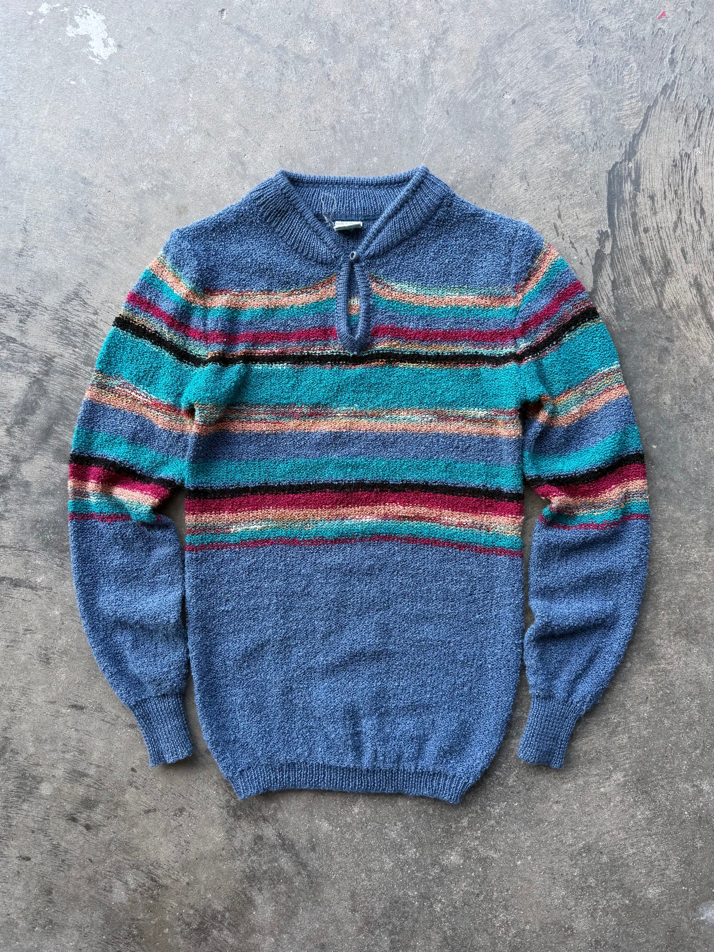 Striped Keyhole Sweater - S