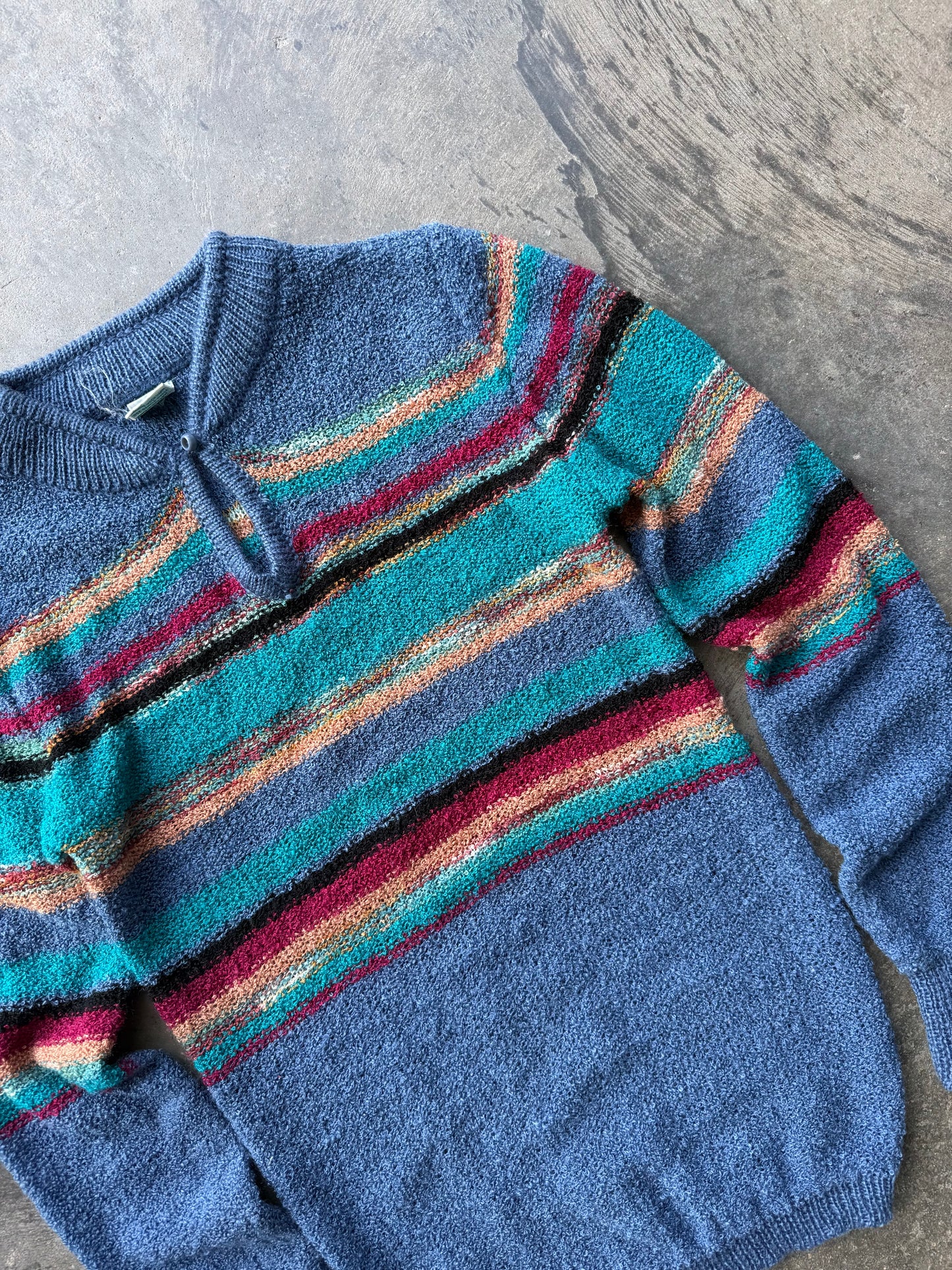 Striped Keyhole Sweater - S