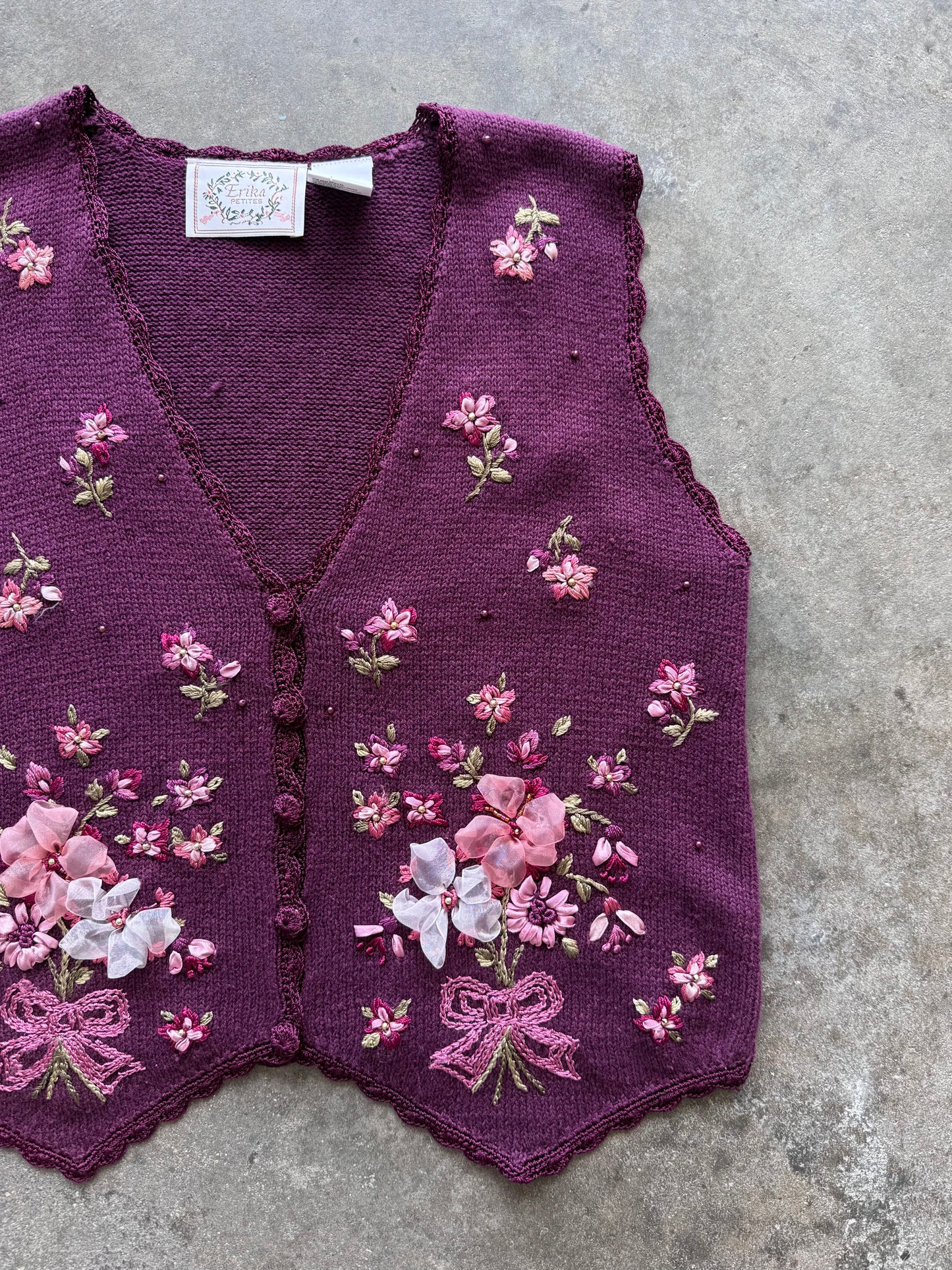 Flower Sweater Vest - M