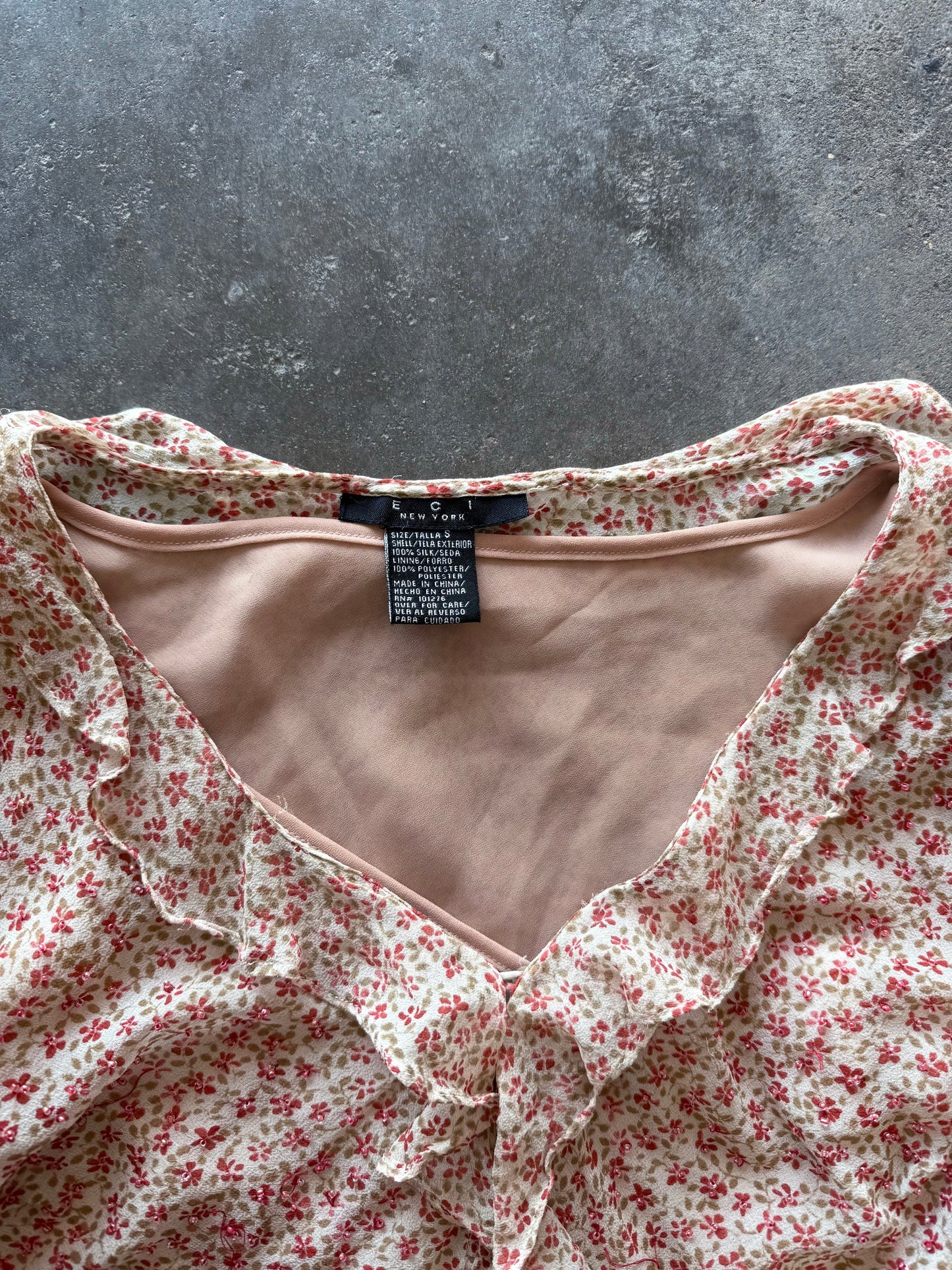 Flower Beaded Top - S