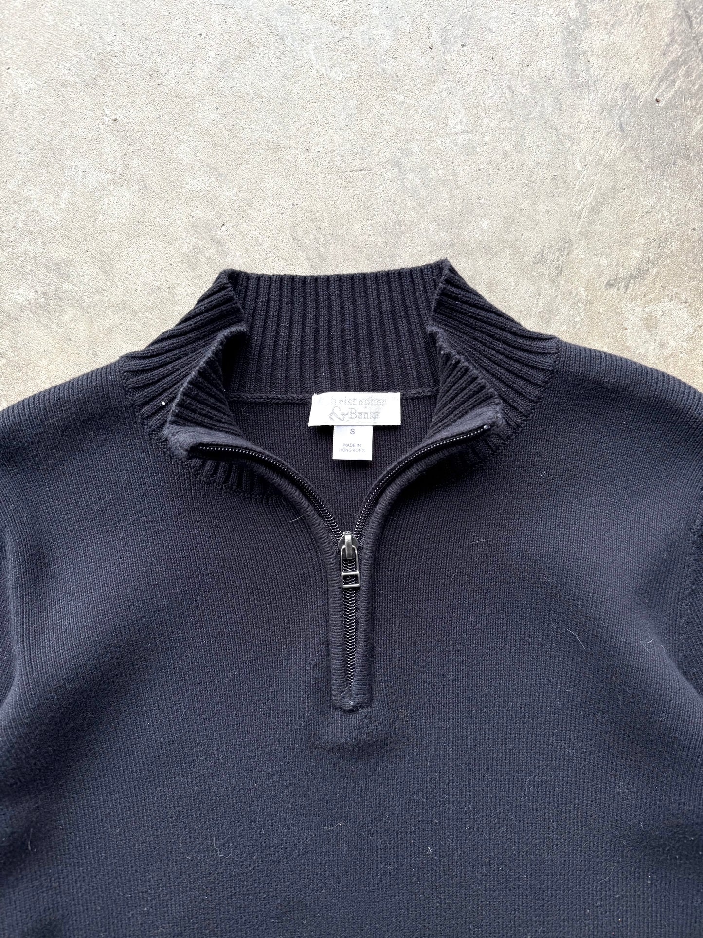Button Quarterzip Sweater - S