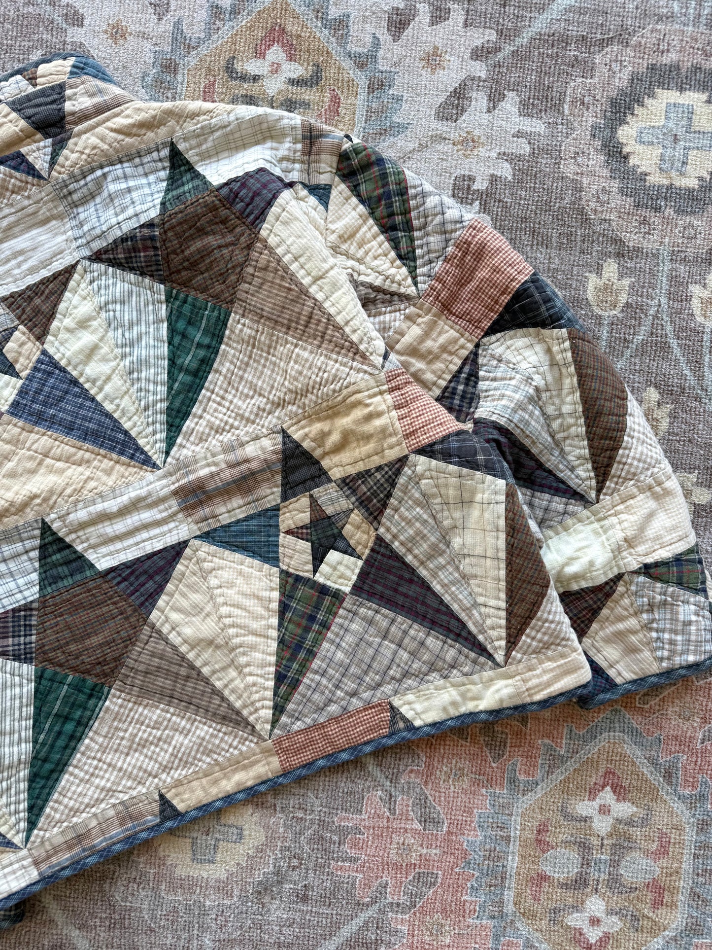 Quilt Snap Button Pullover - L