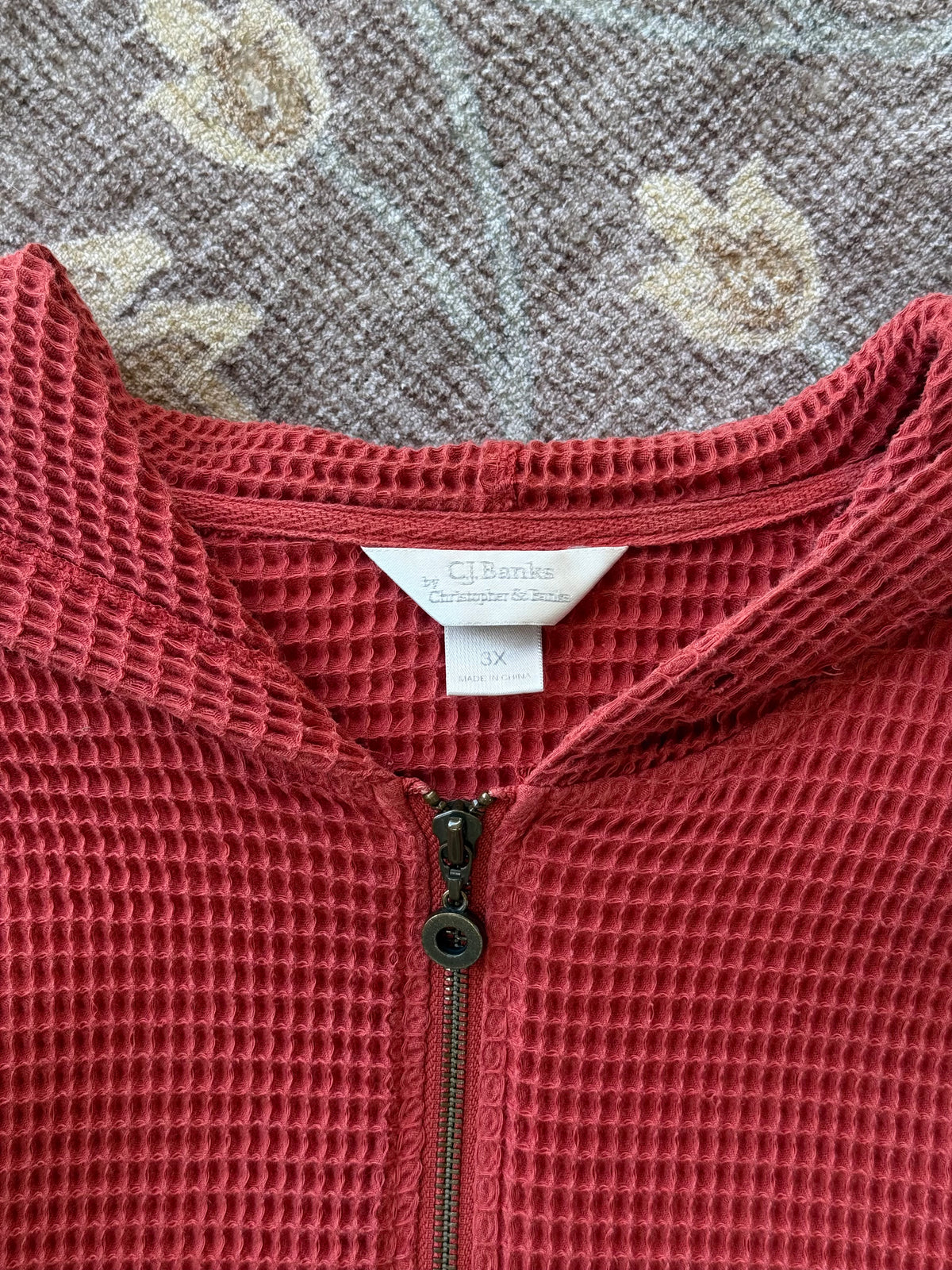 Waffle Zip Up Hoodie - 3XL
