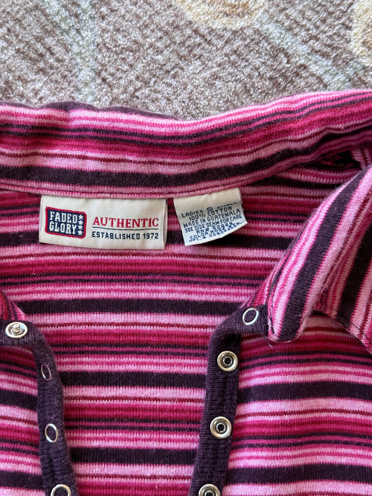 Striped Button Top - S