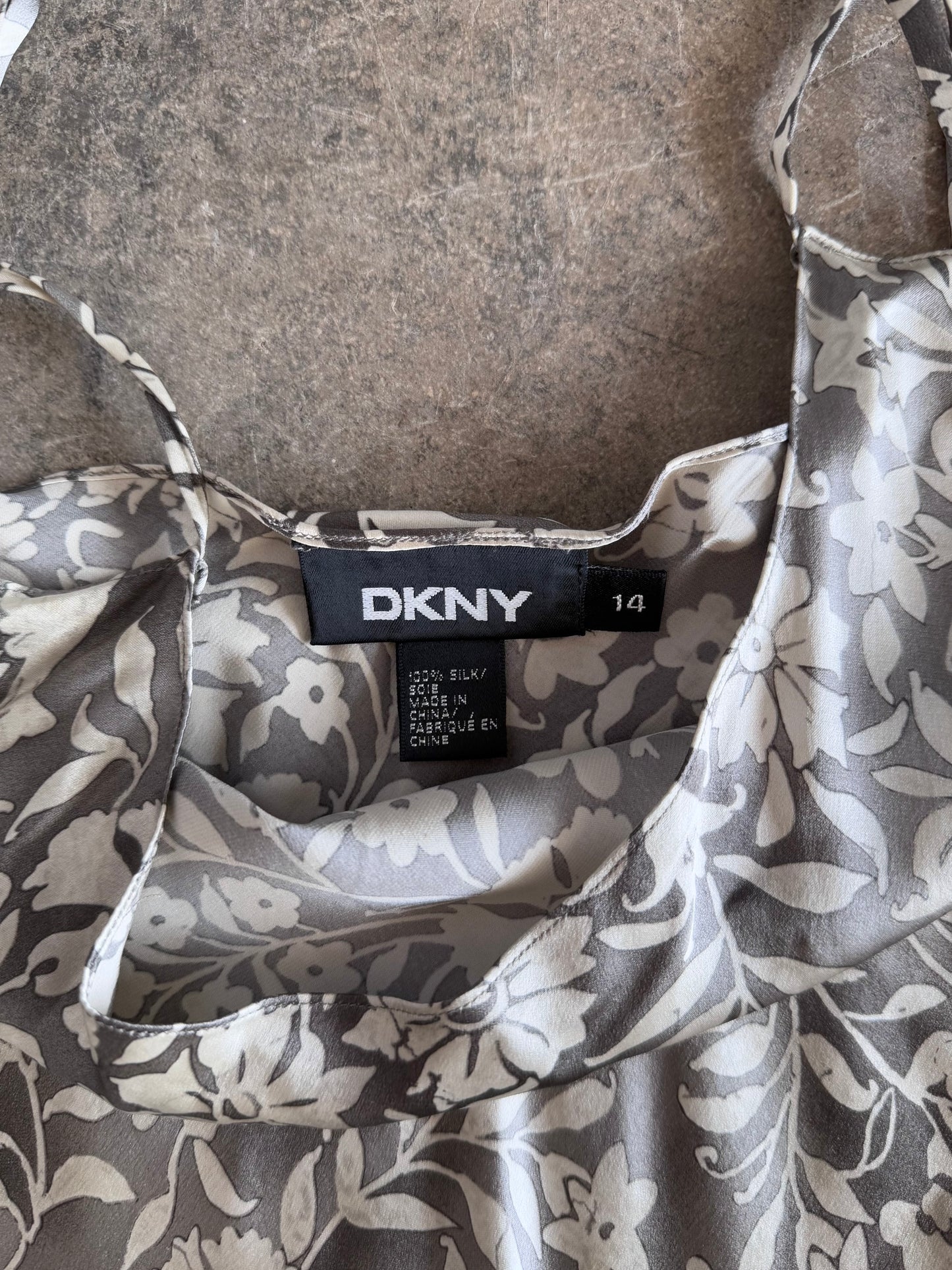 Floral Silk Dress - L