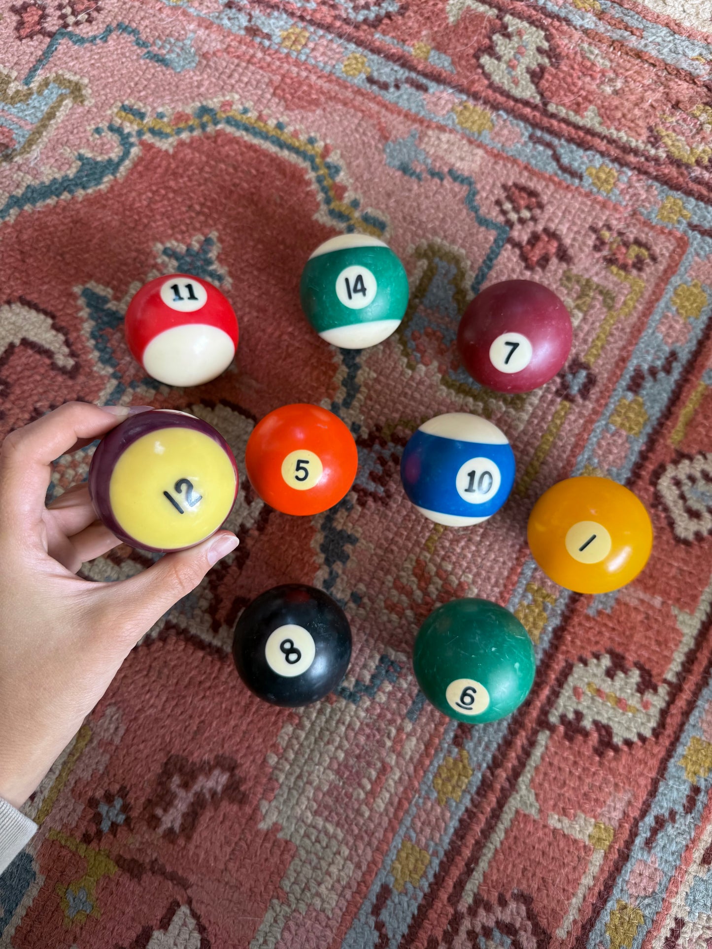 Vintage Pool Balls - Set of 9