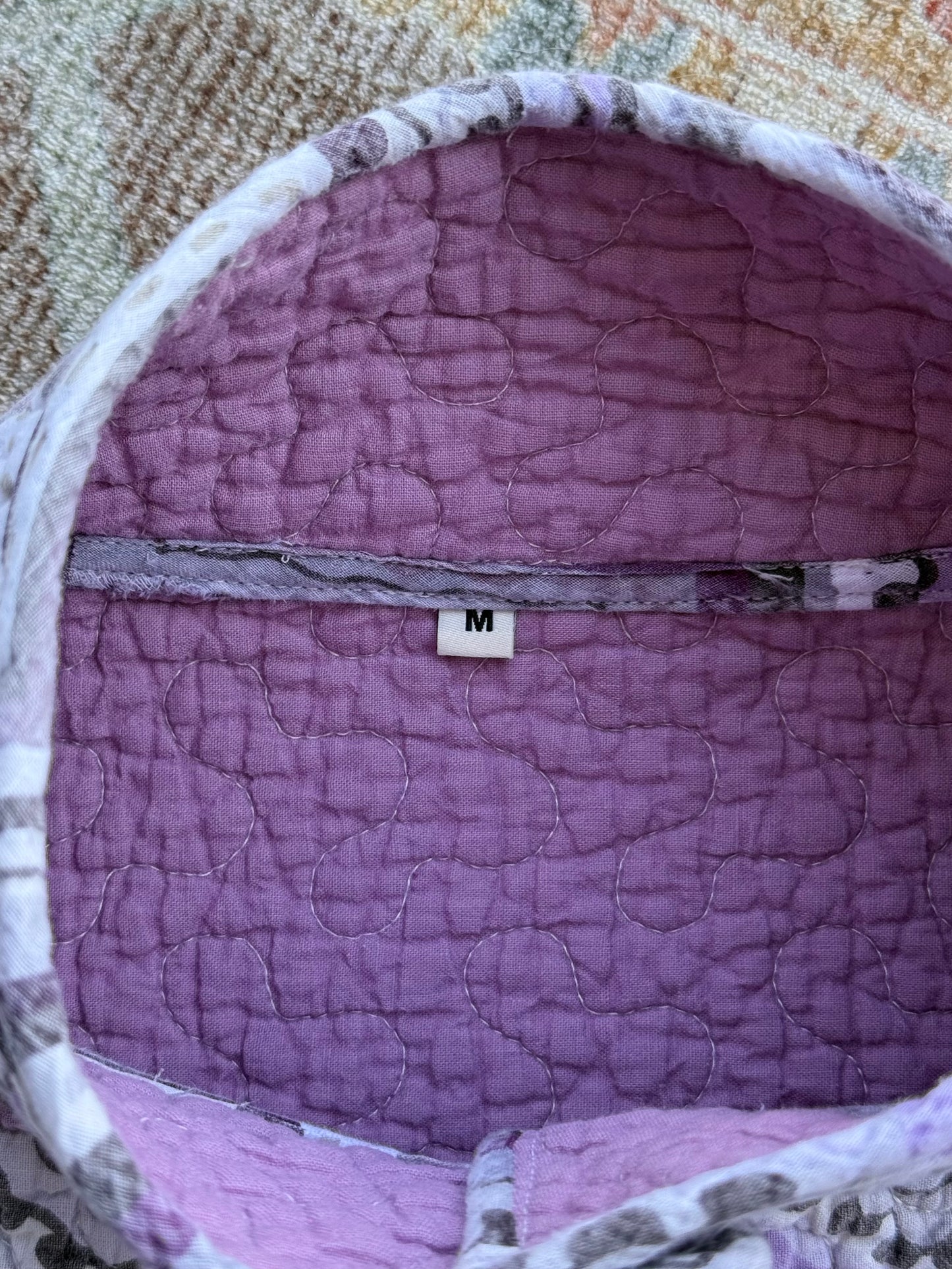 Quilt Snap Button Pullover - M