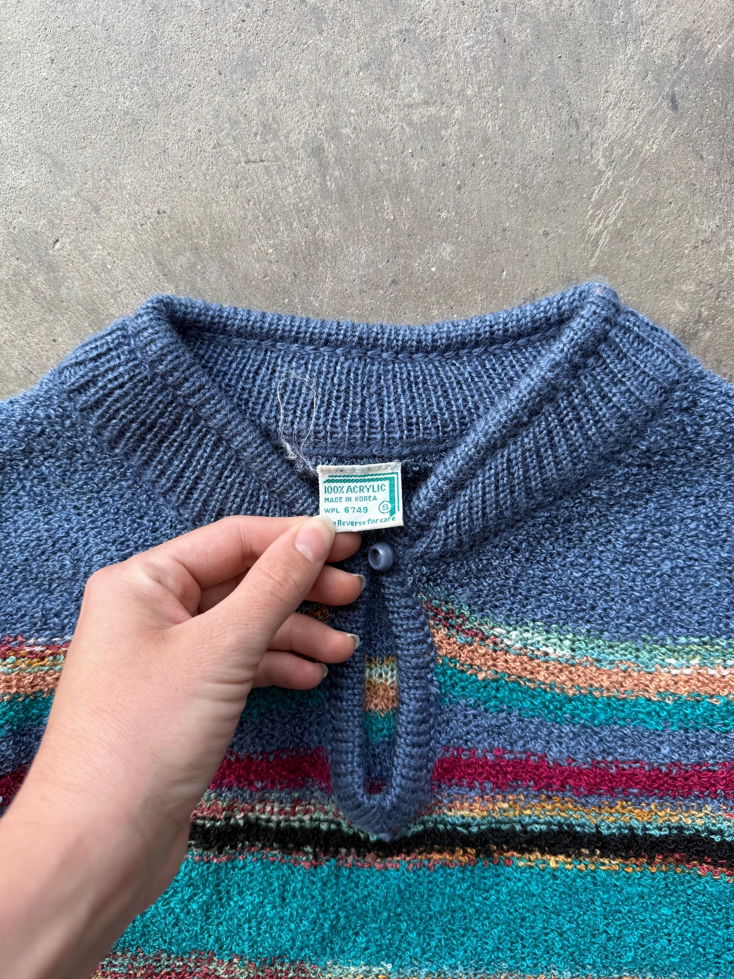 Striped Keyhole Sweater - S