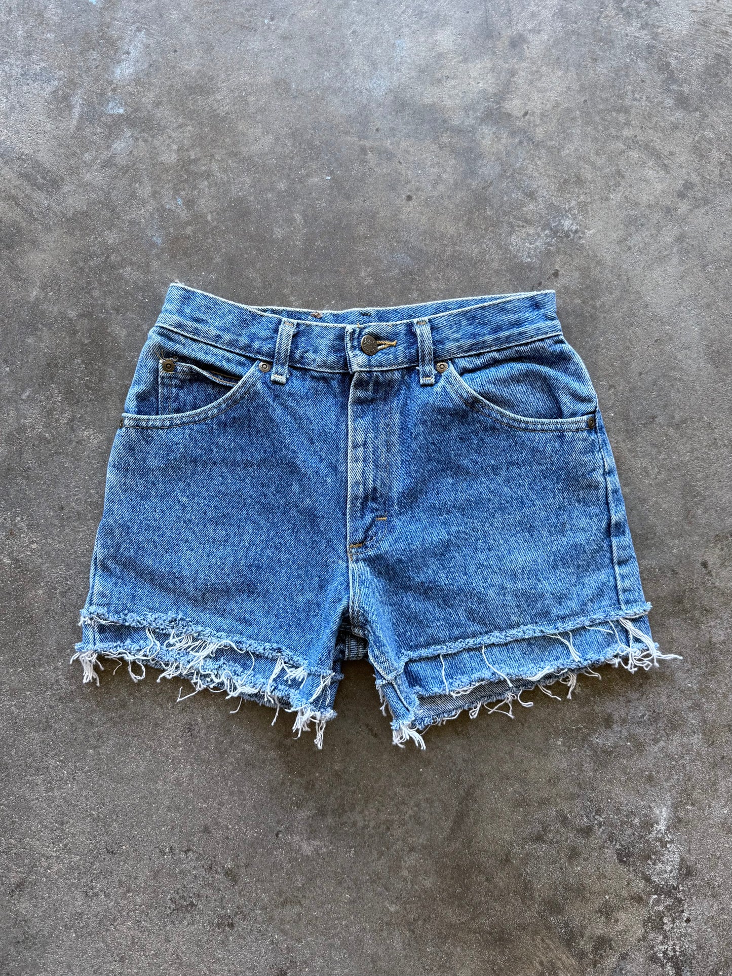 Double Fray Denim Shorts - 26x3.5