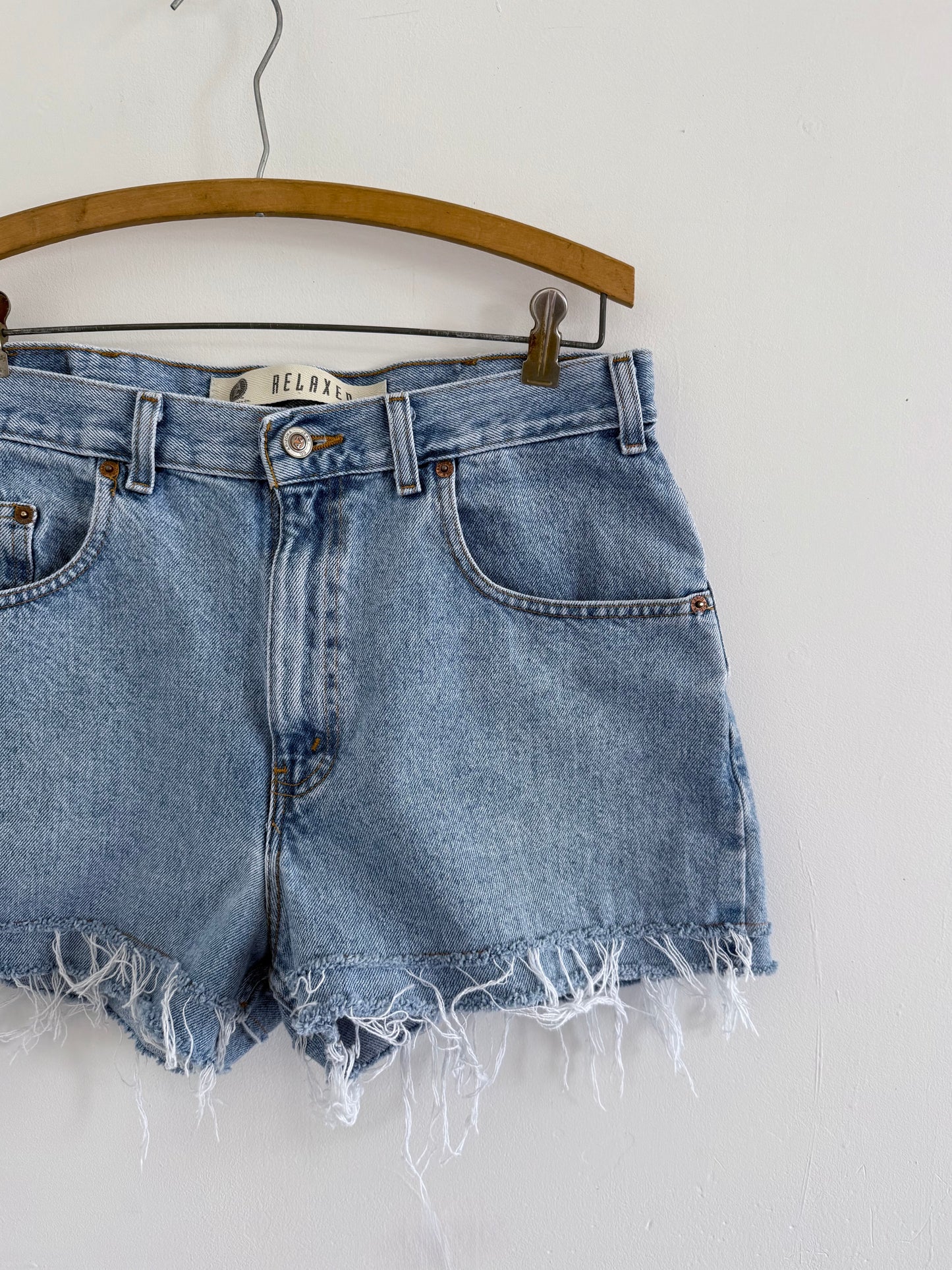 Double Fray Denim Shorts - 30x2.5