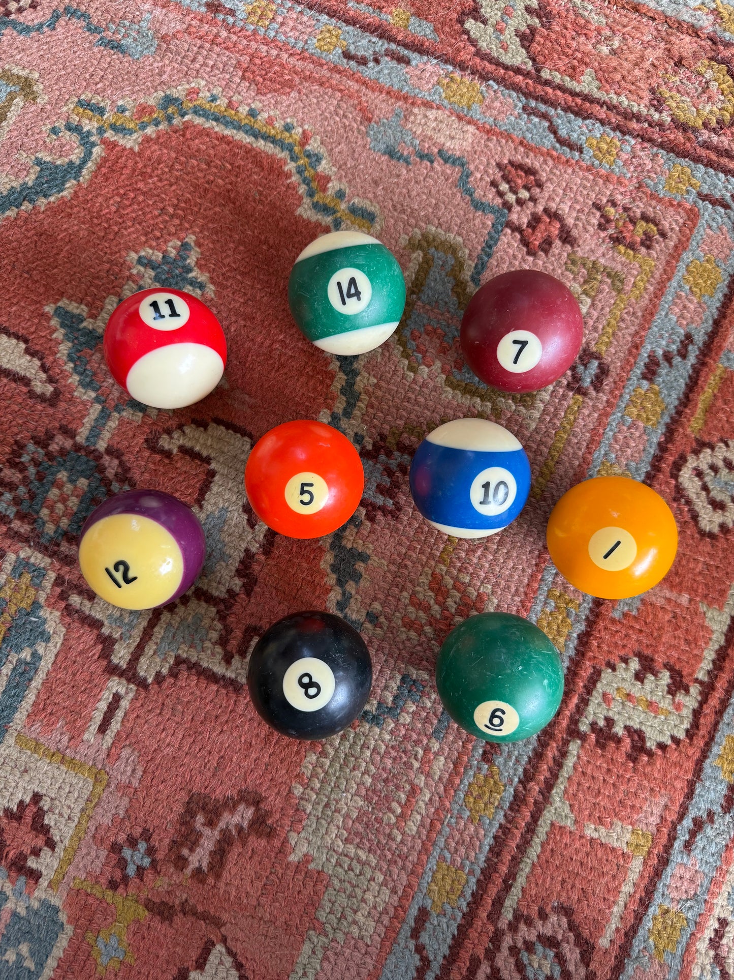Vintage Pool Balls - Set of 9