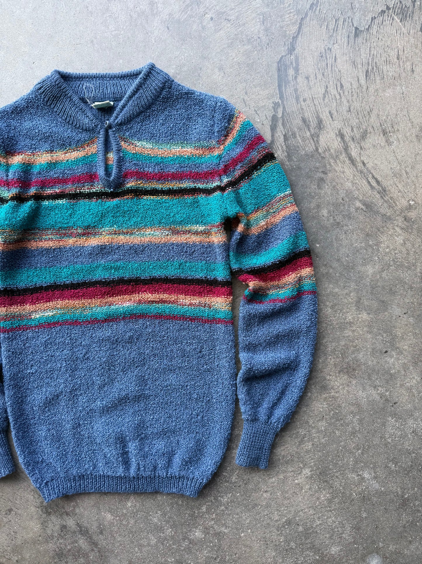 Striped Keyhole Sweater - S