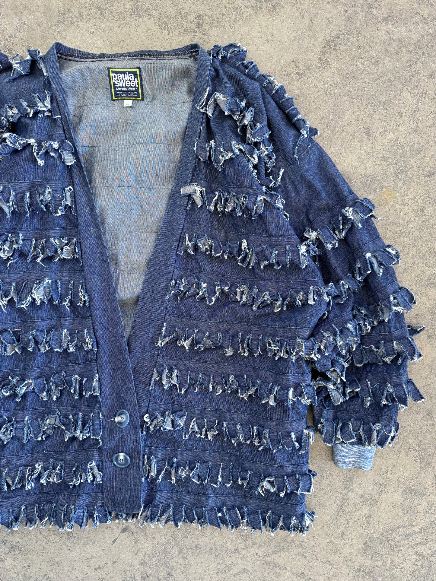 Fringe Denim Jacket - L