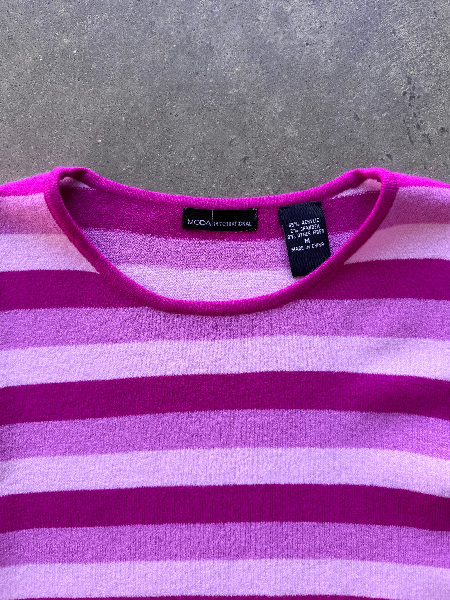 Striped Knit Long Sleeve - M