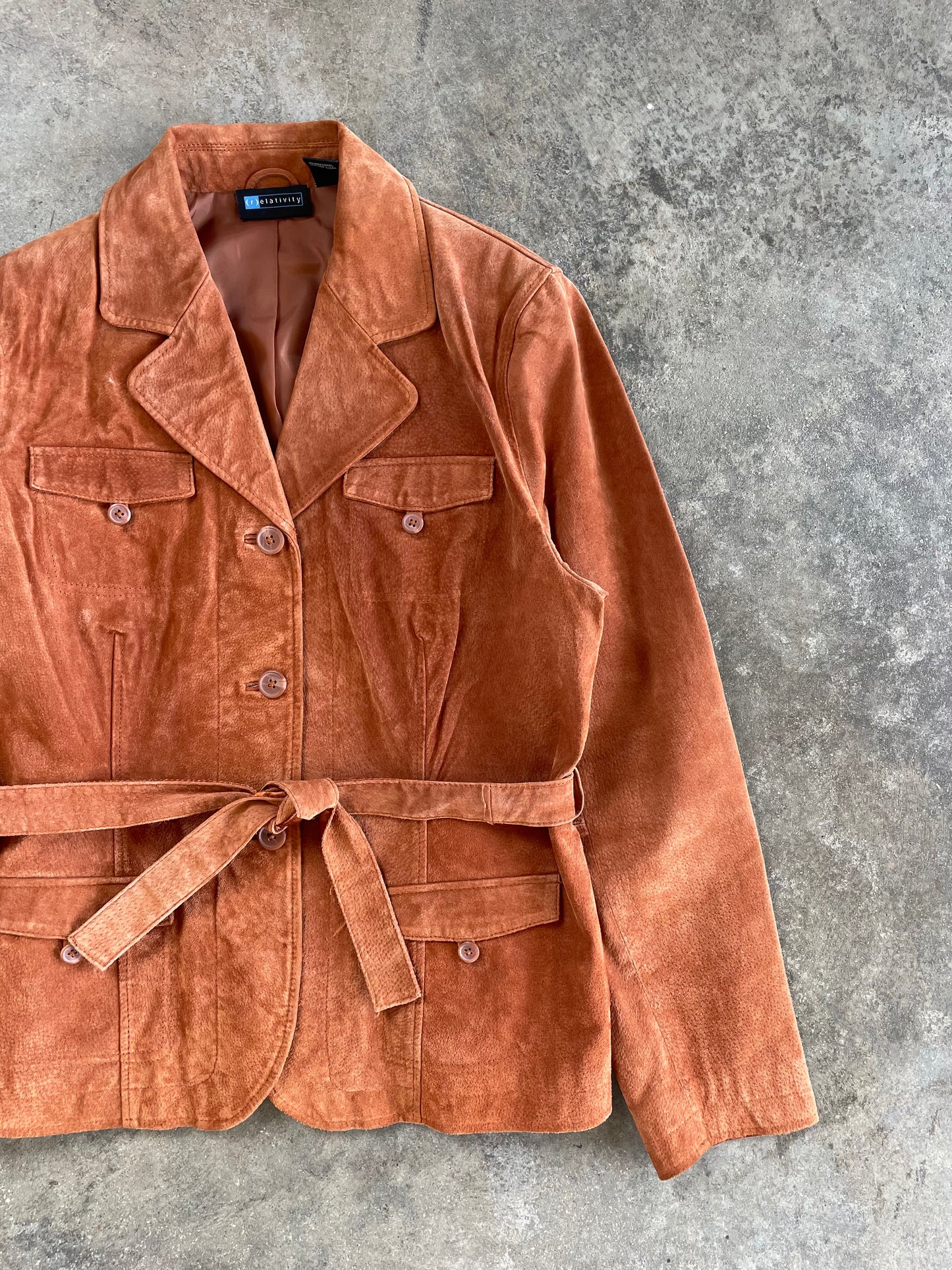 Rust Suede Tie Blazer - XL