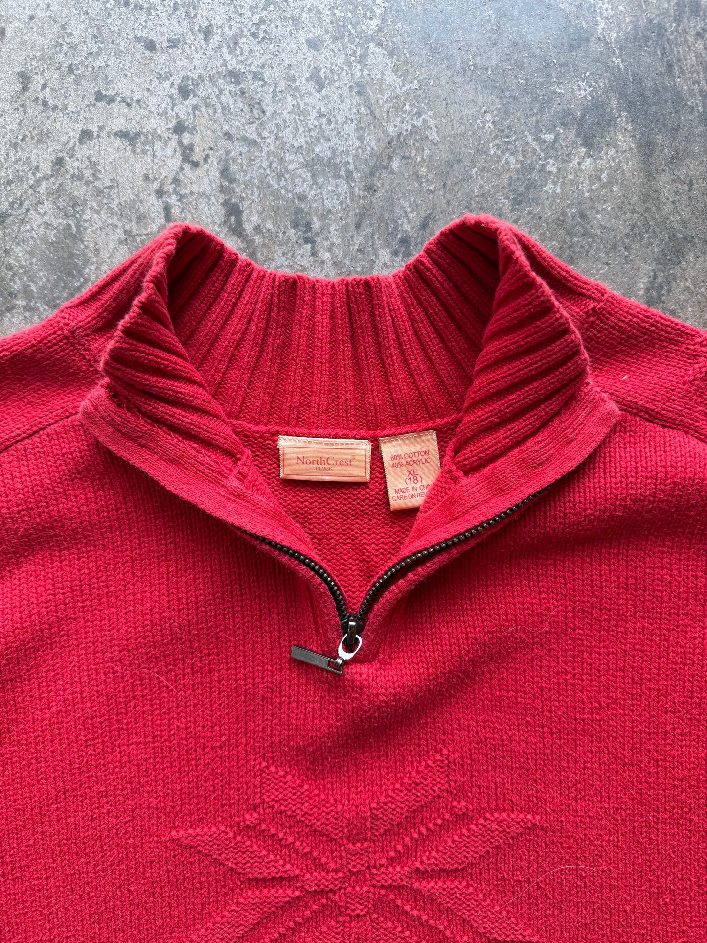 Nordic Snowflake Knit Quarterzip - XL