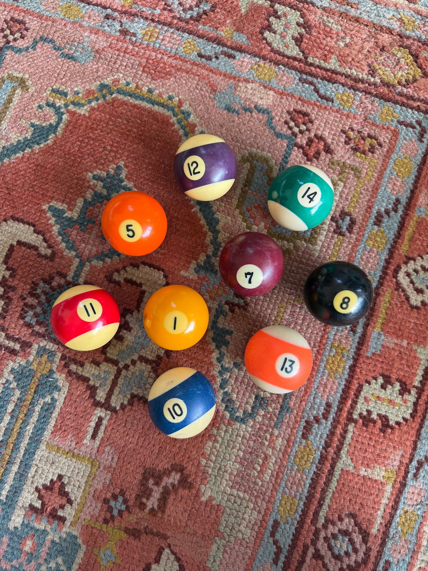 Vintage Pool Balls - Set of 9