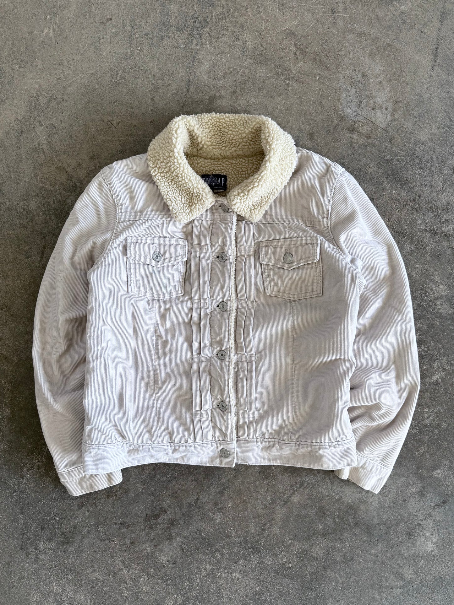 Corduroy Sherpa Trim Jacket - M