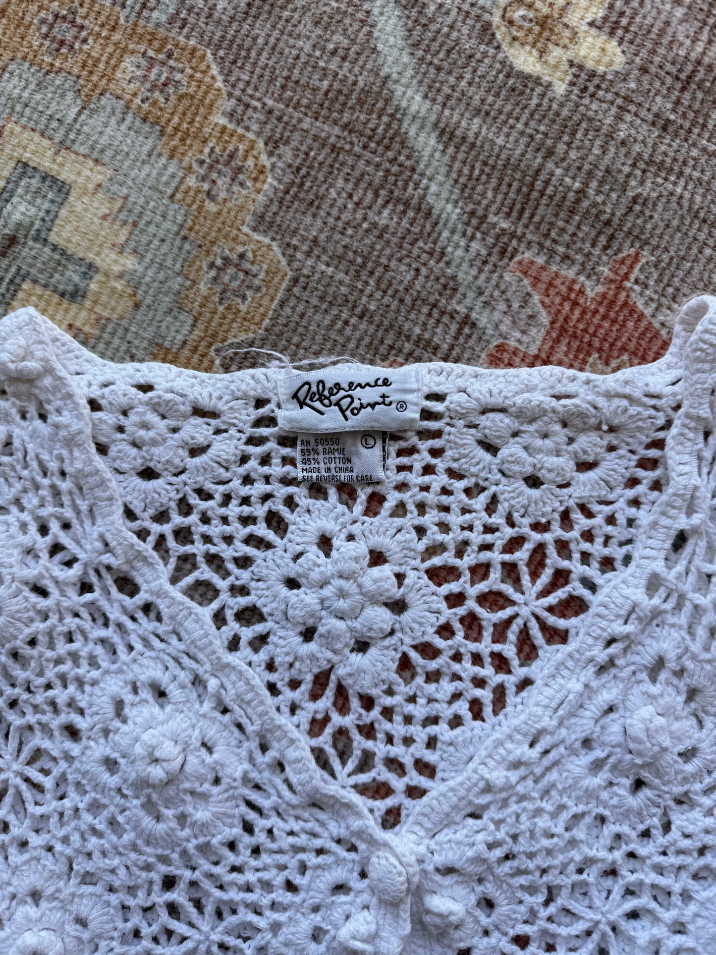 Flower Crochet Cardigan - L