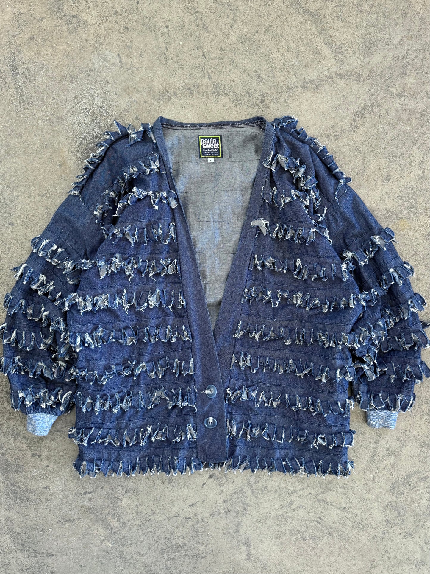 Fringe Denim Jacket - L