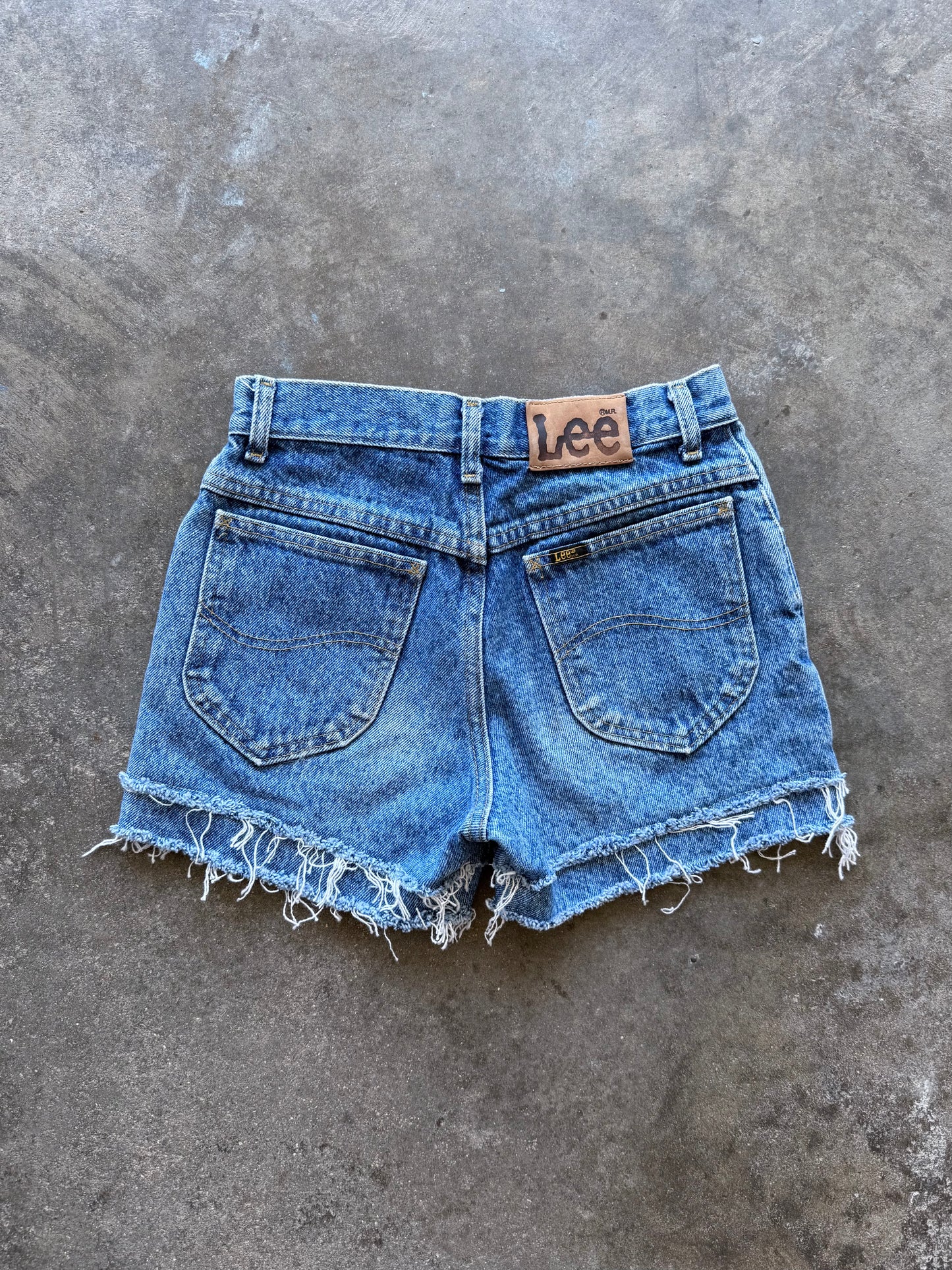 Double Fray Denim Shorts - 26x3.5