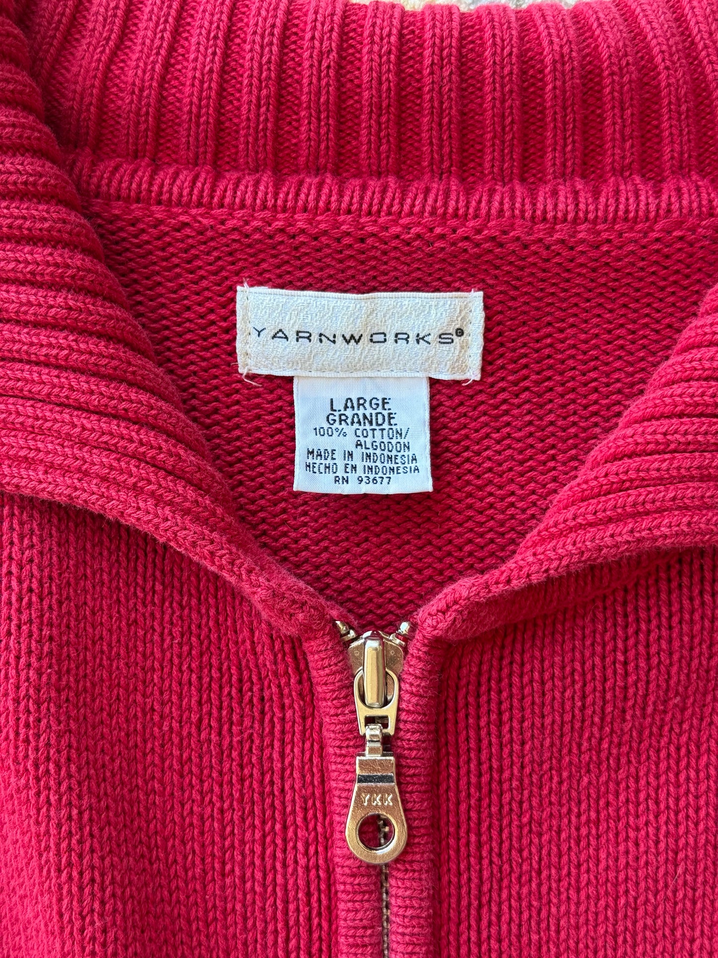Zip Up Cardigan - L