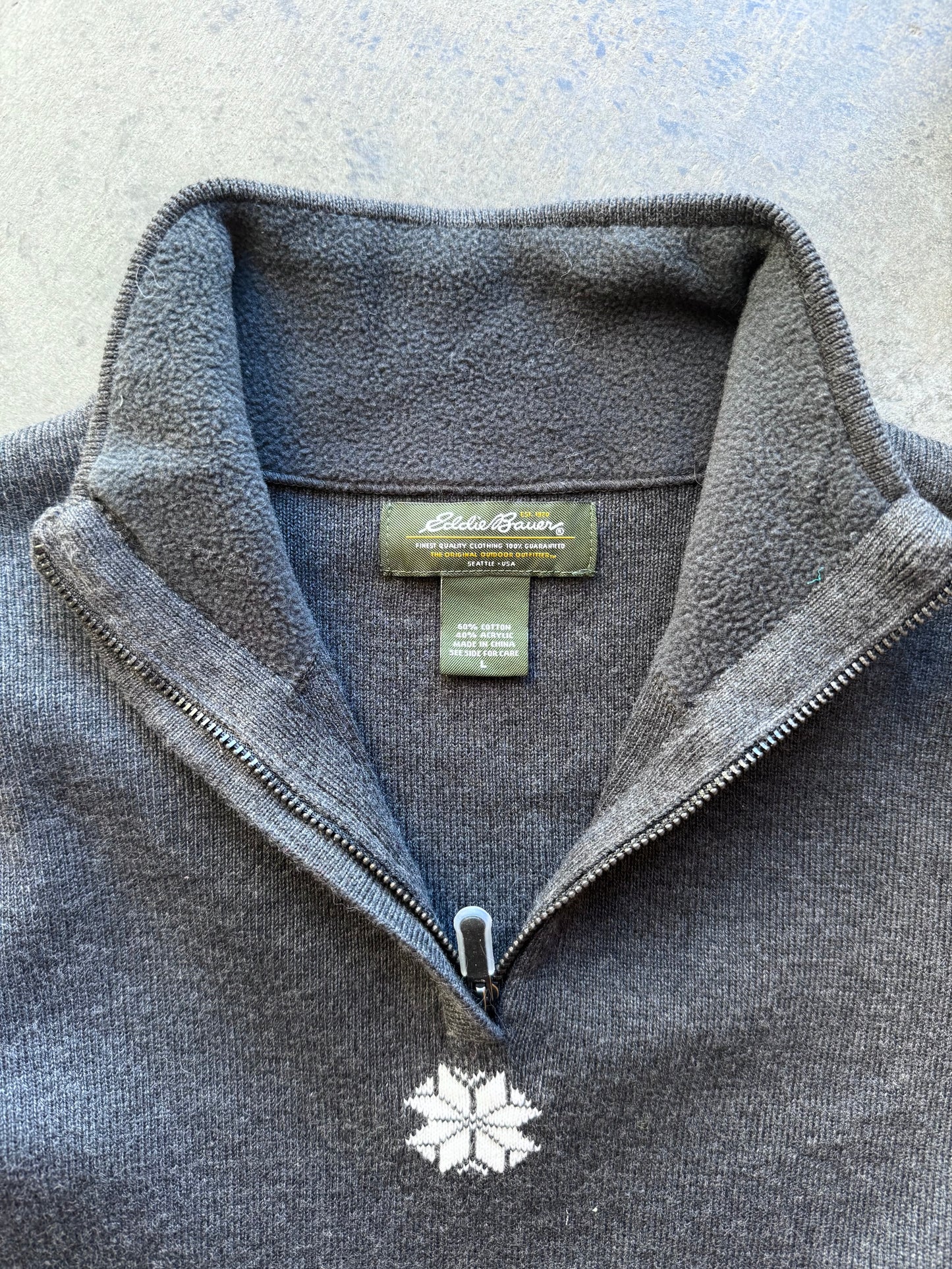 Nordic Knit Quarterzip - L