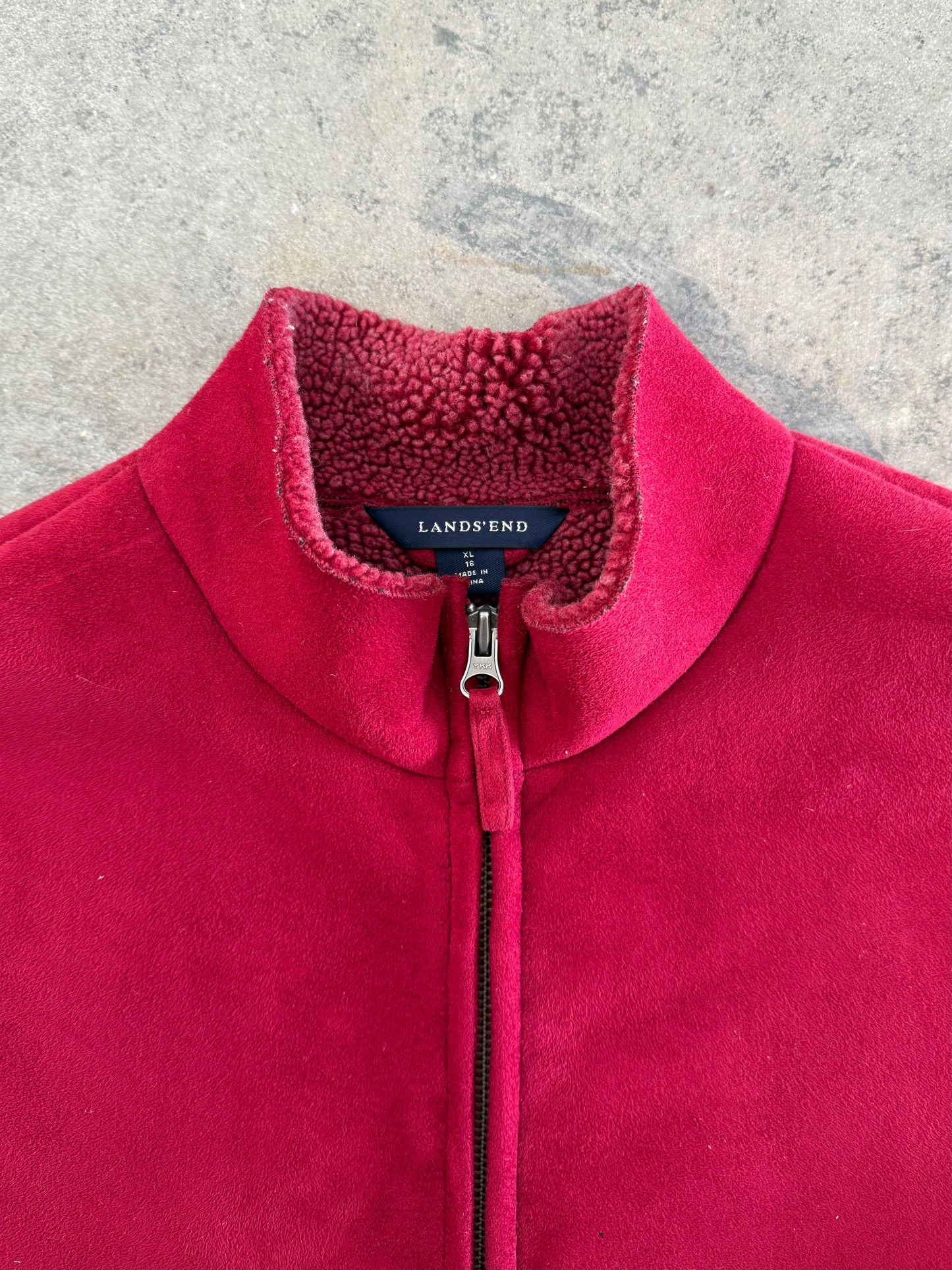 Sherpa Lined Faux Suede Vest - XL