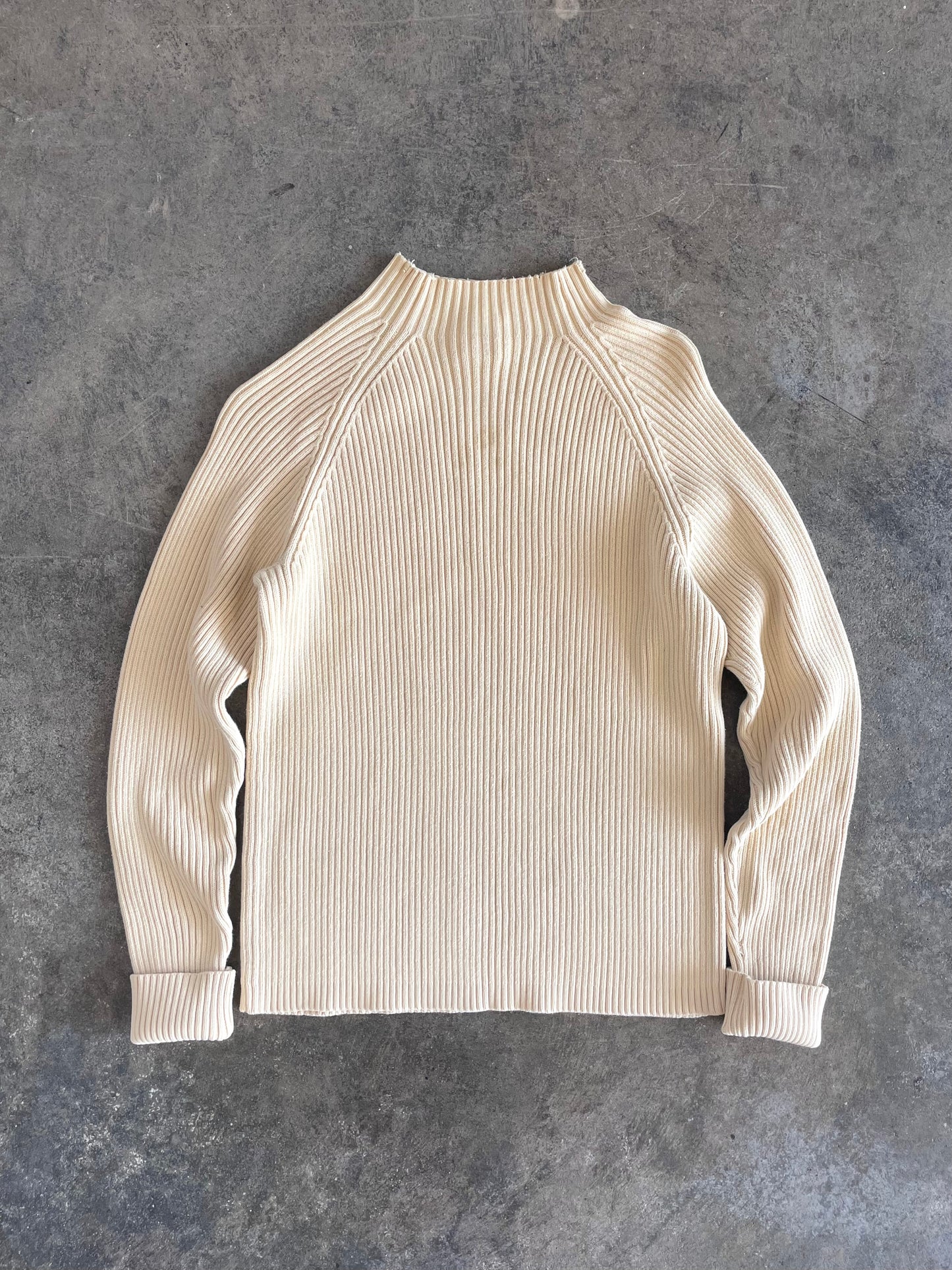 Mockneck Ribbed Sweater - M