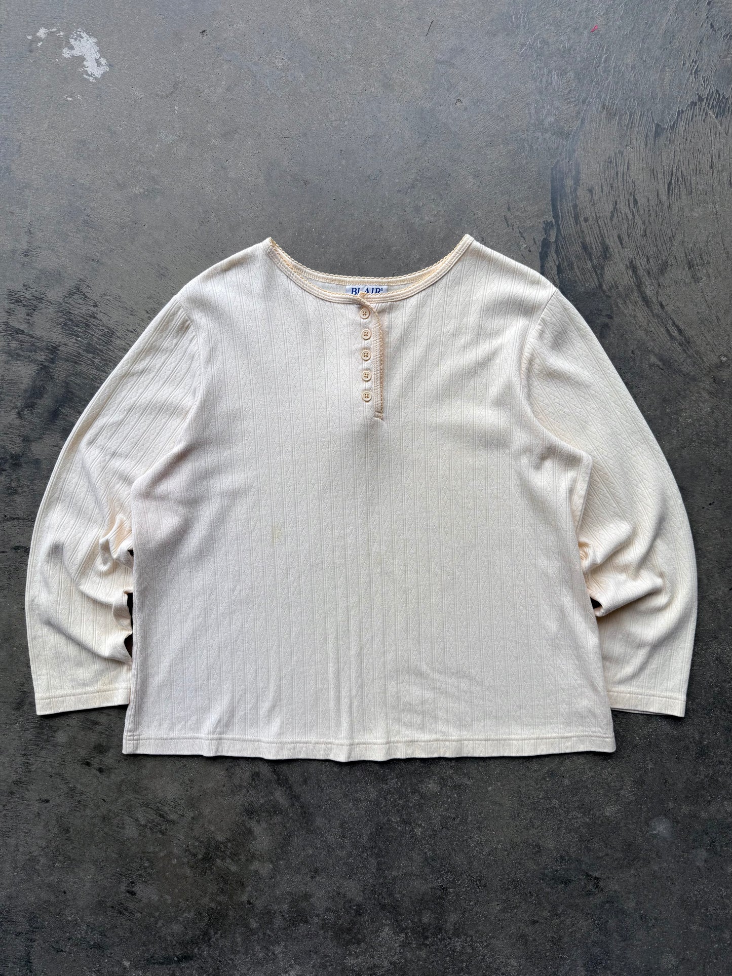 Pointelle Button Longsleeve - L