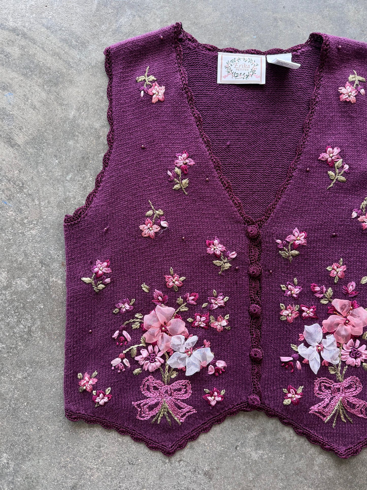 Flower Sweater Vest - M