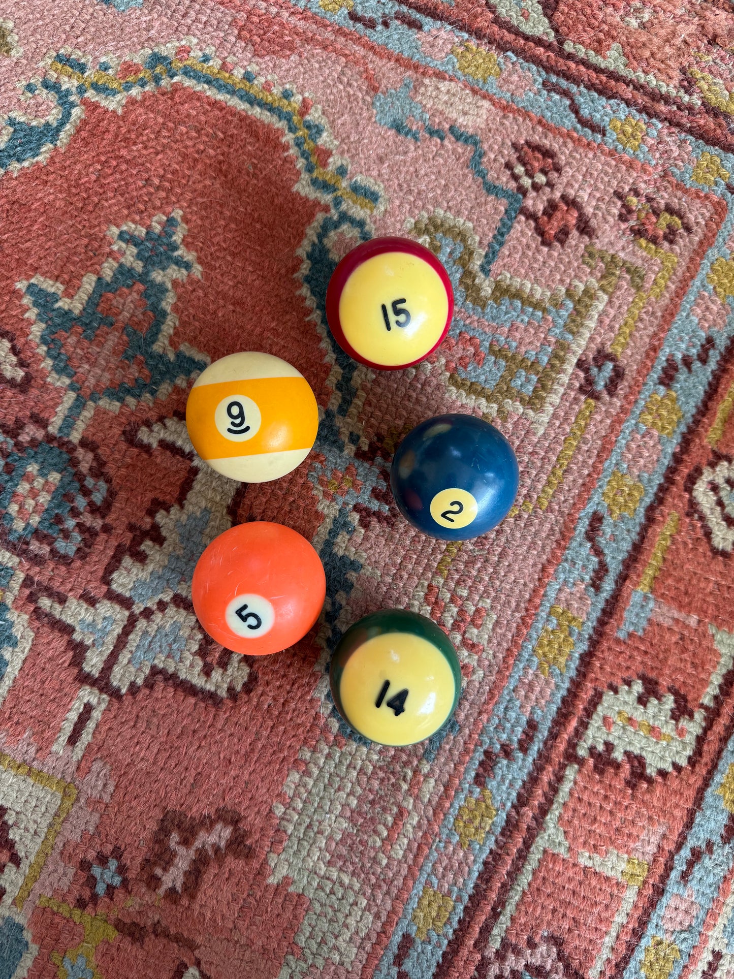 Vintage Pool Balls - Set of 5