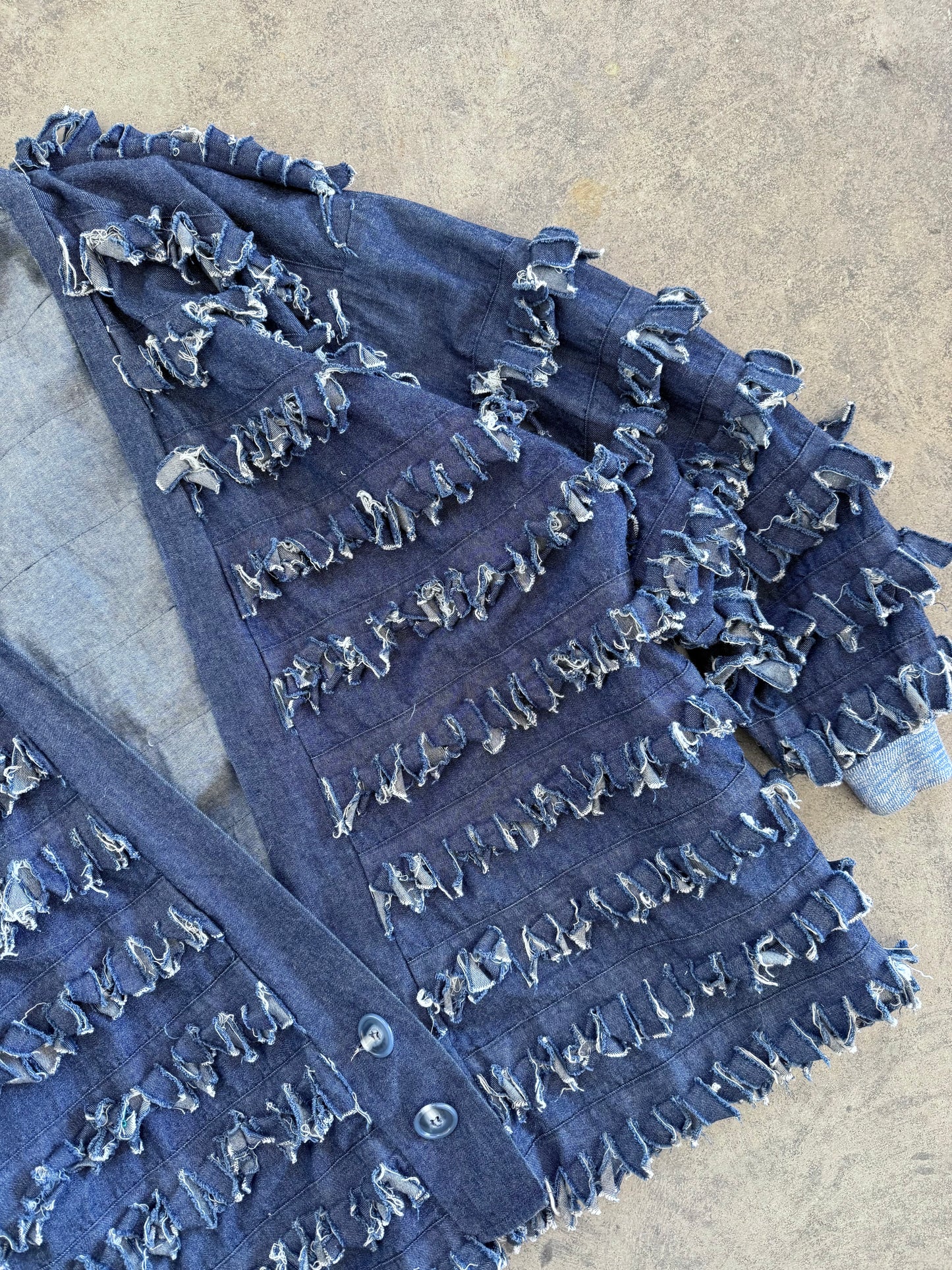Fringe Denim Jacket - L