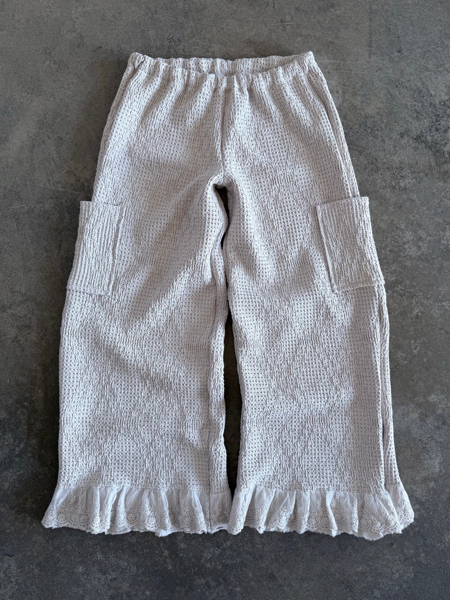 Wide Leg Frilly Pants - S/M