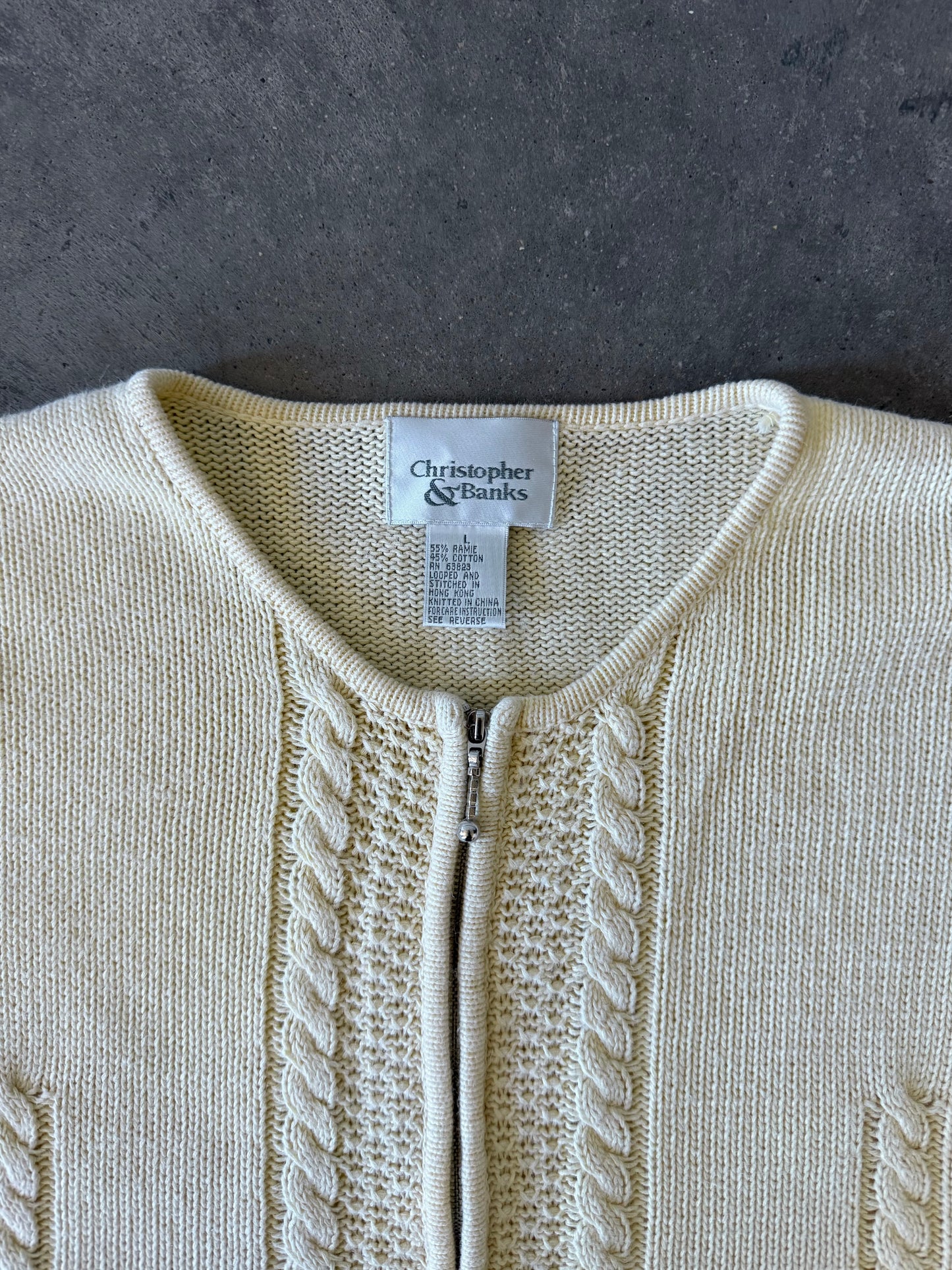 Zip Up Cardigan - L