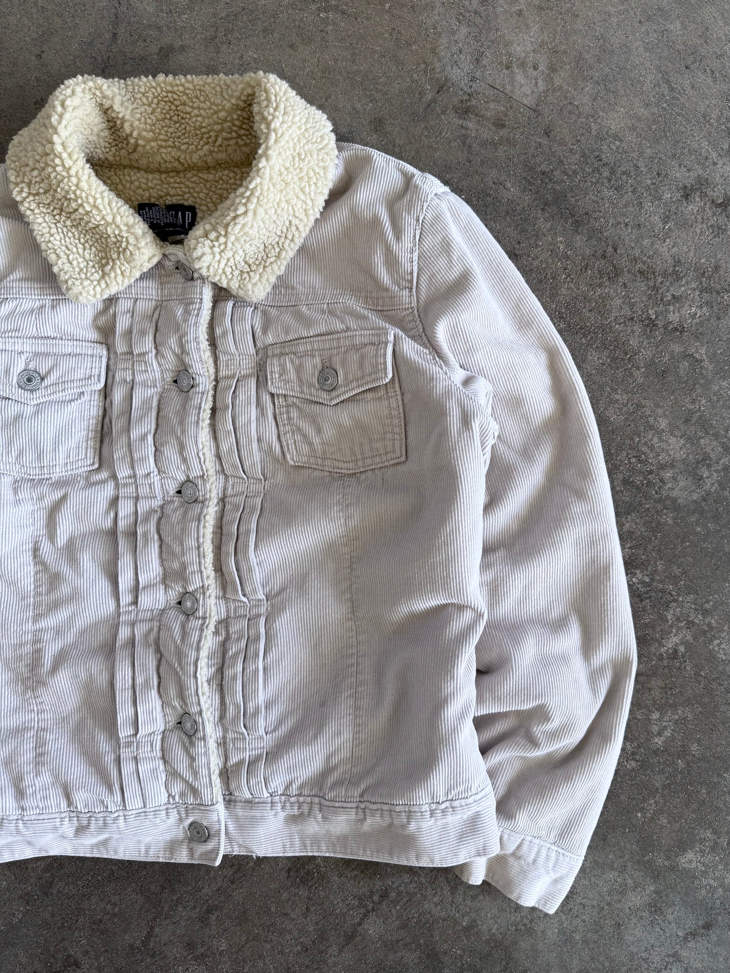 Corduroy Sherpa Trim Jacket - M