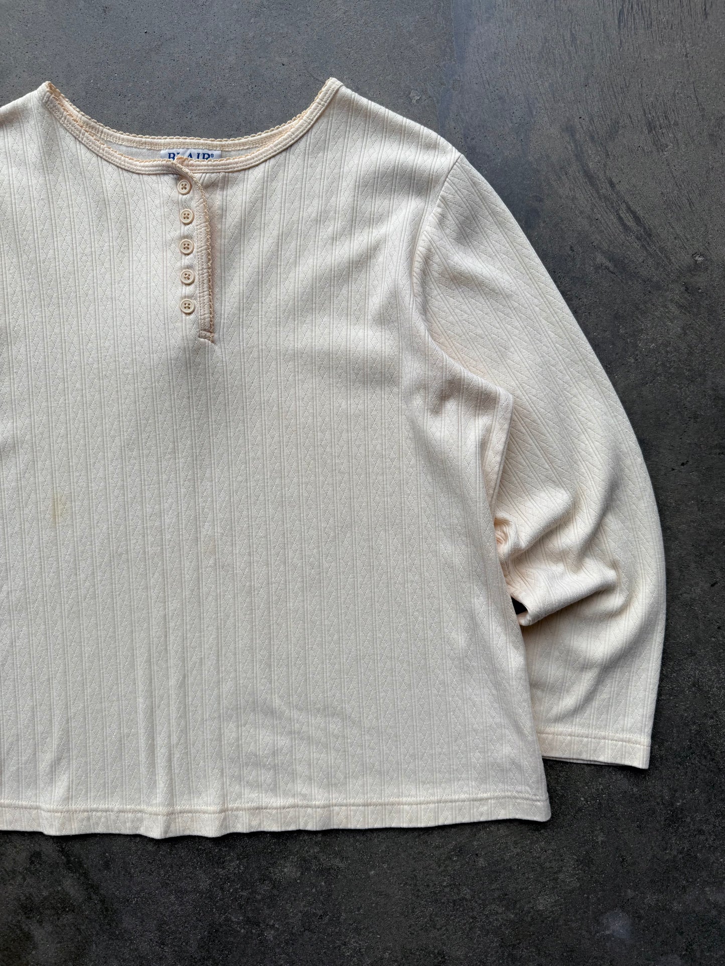 Pointelle Button Longsleeve - L