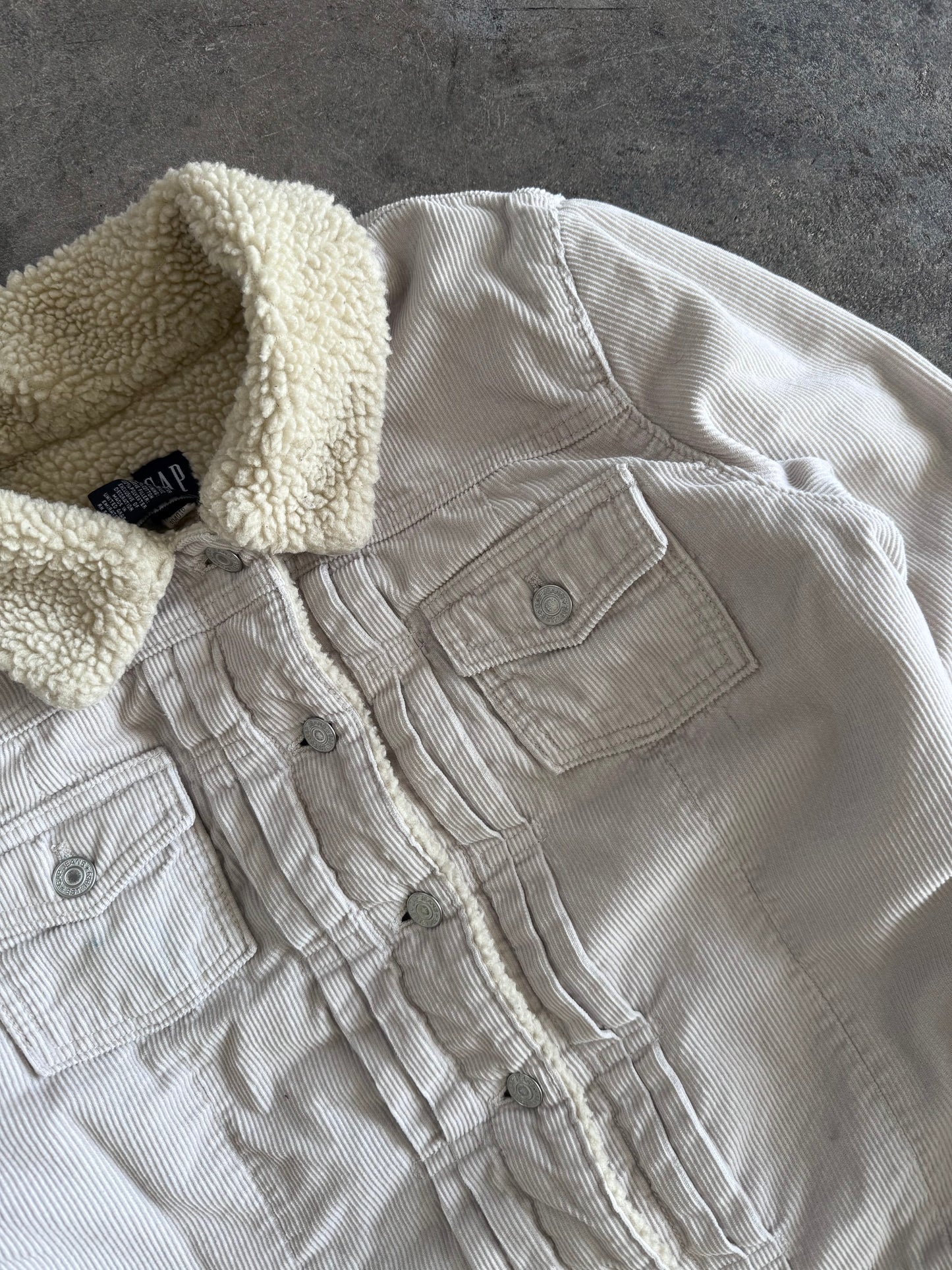 Corduroy Sherpa Trim Jacket - M