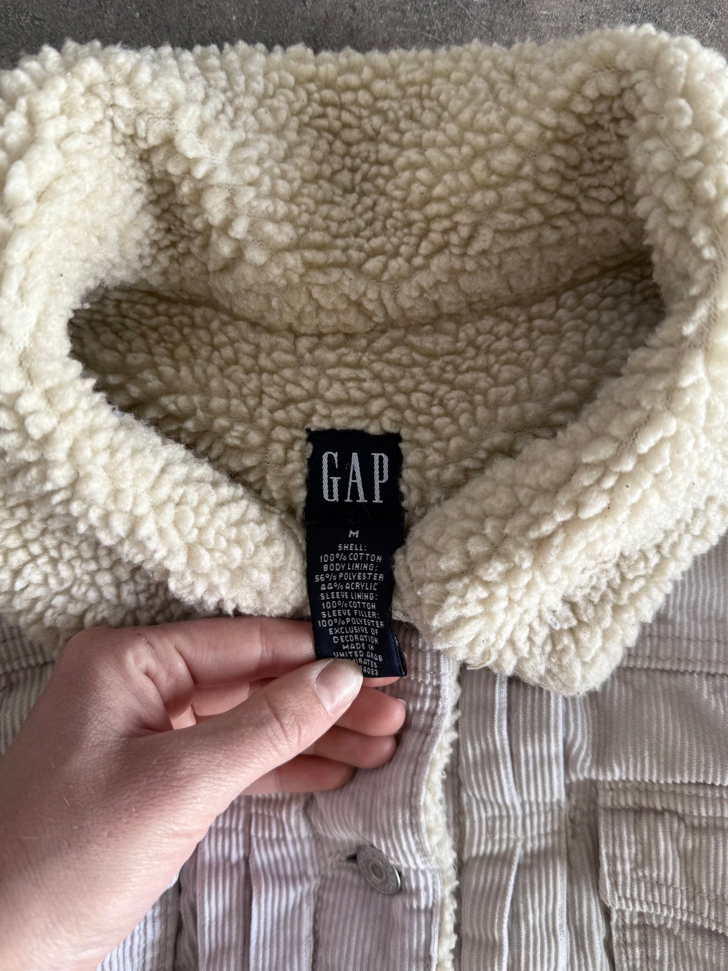 Corduroy Sherpa Trim Jacket - M