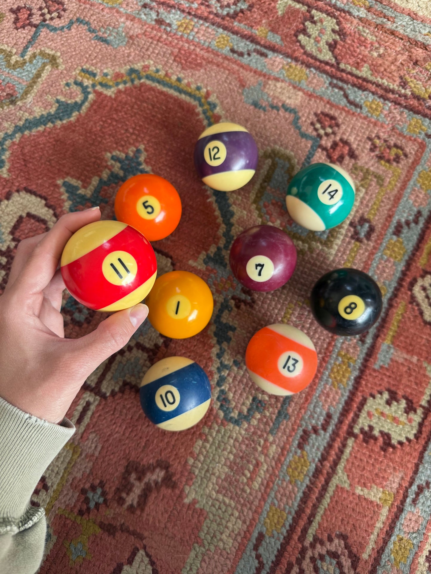 Vintage Pool Balls - Set of 9