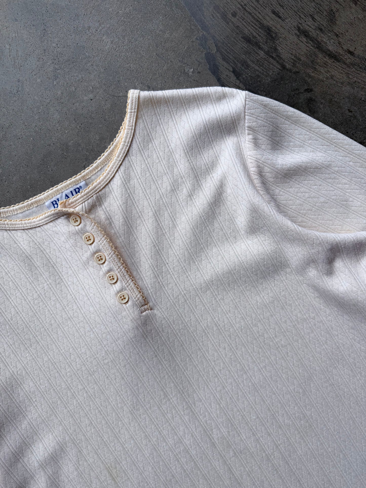 Pointelle Button Longsleeve - L