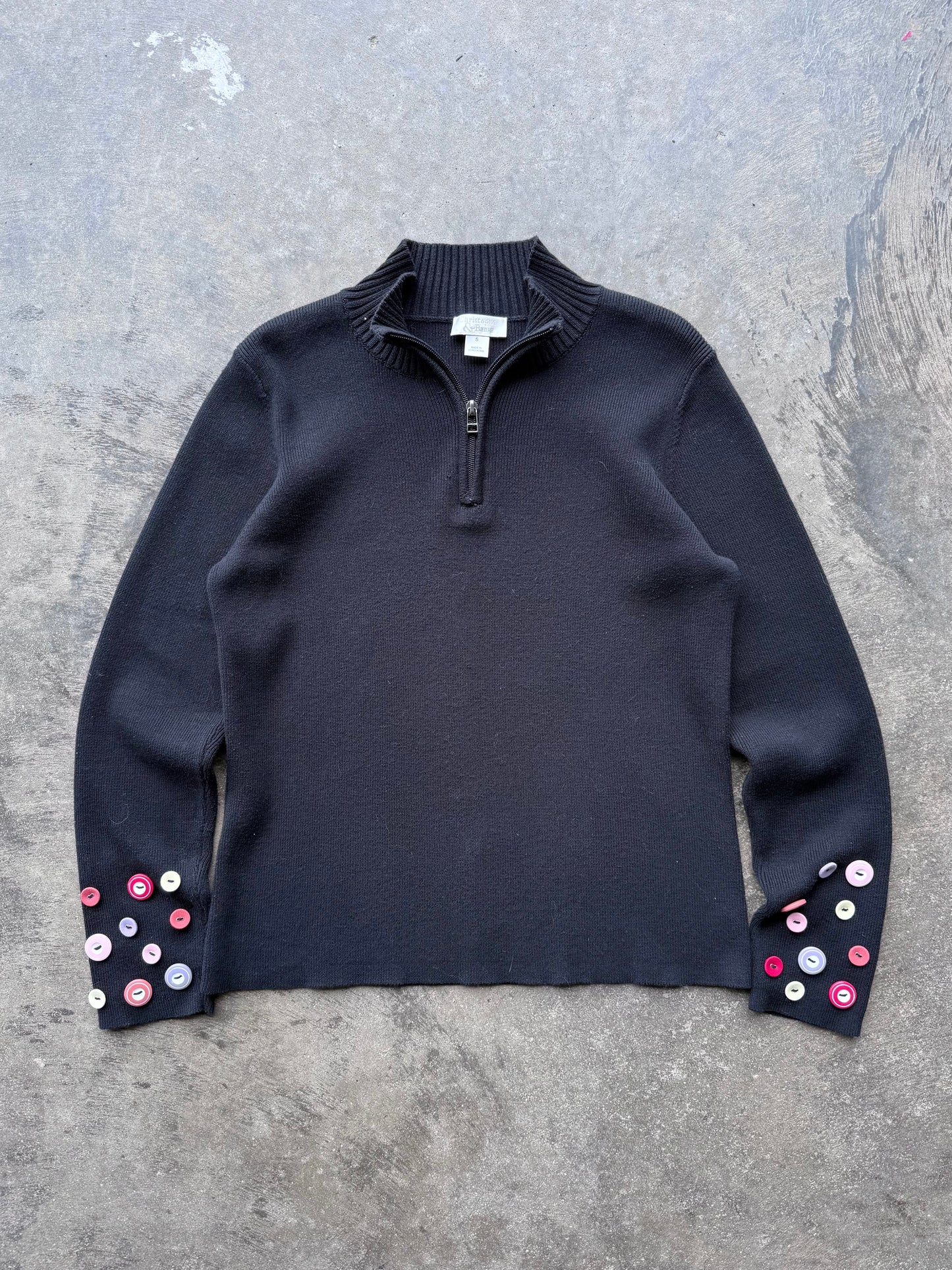 Button Quarterzip Sweater - S