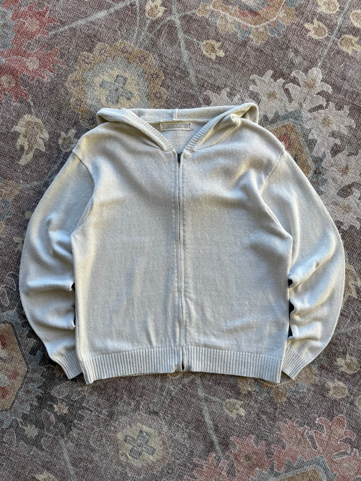 Knit Zip Up Cardigan - L