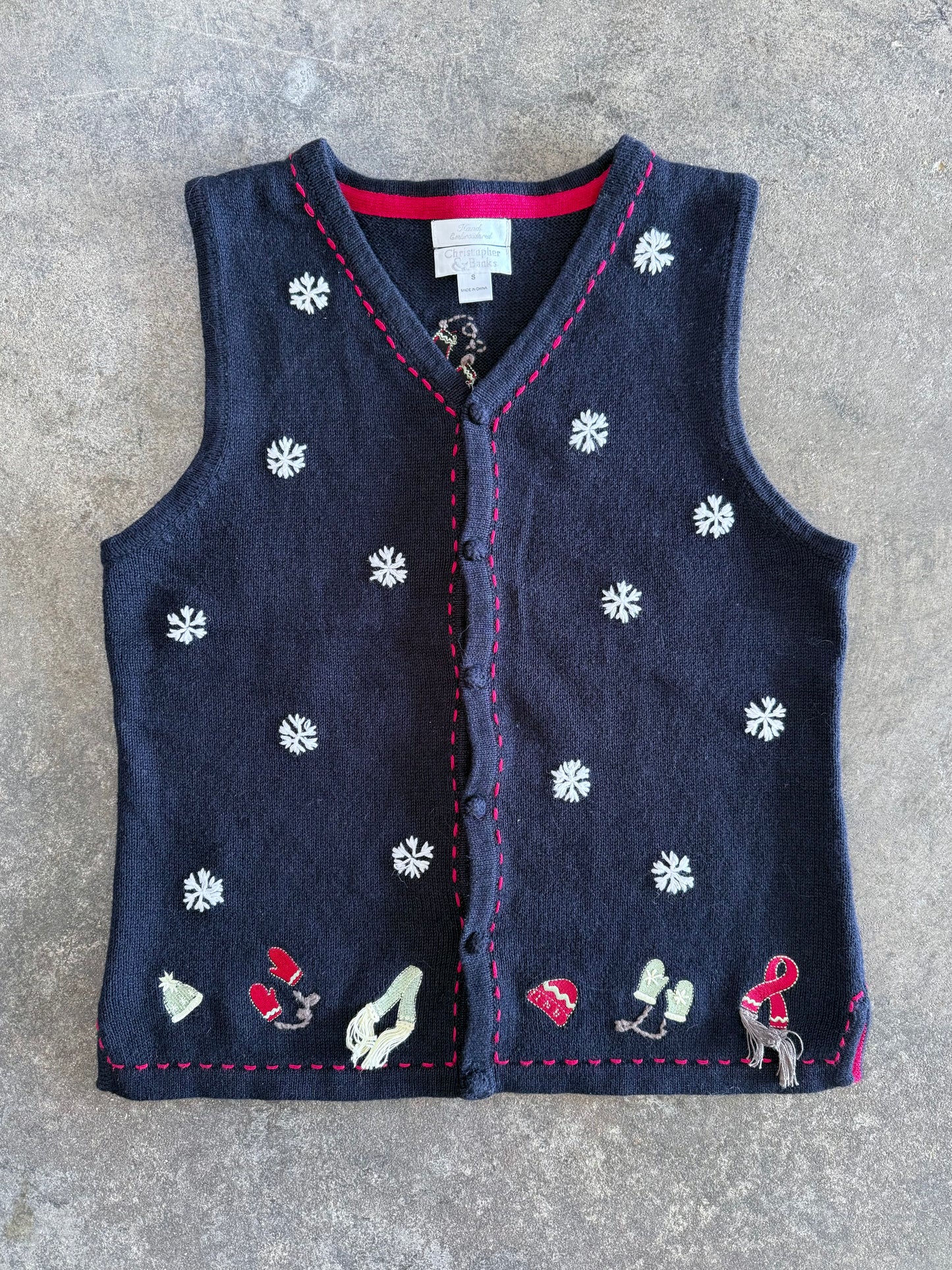 Snowflake Sweater Vest - S