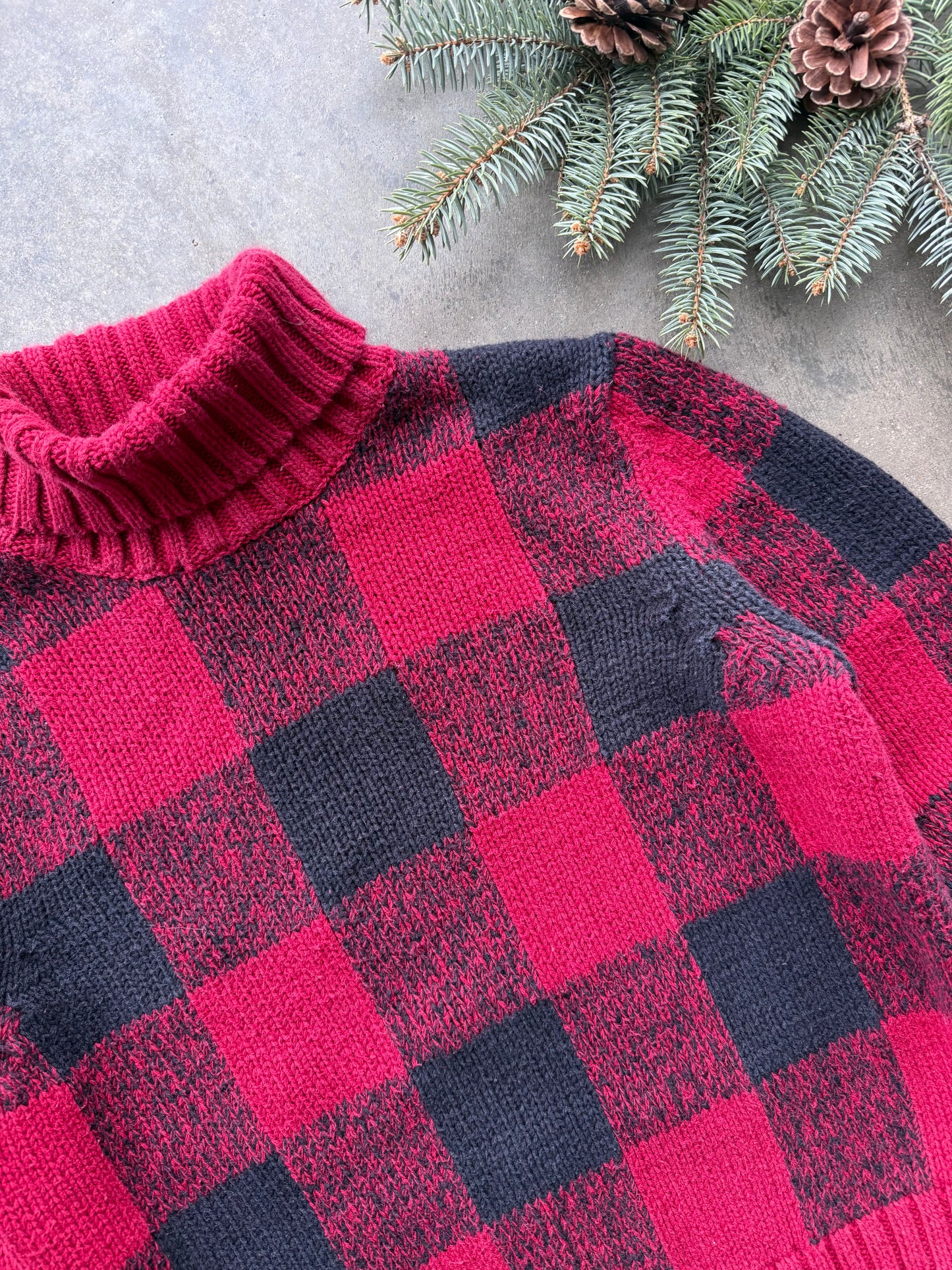 Plaid Turtleneck - M